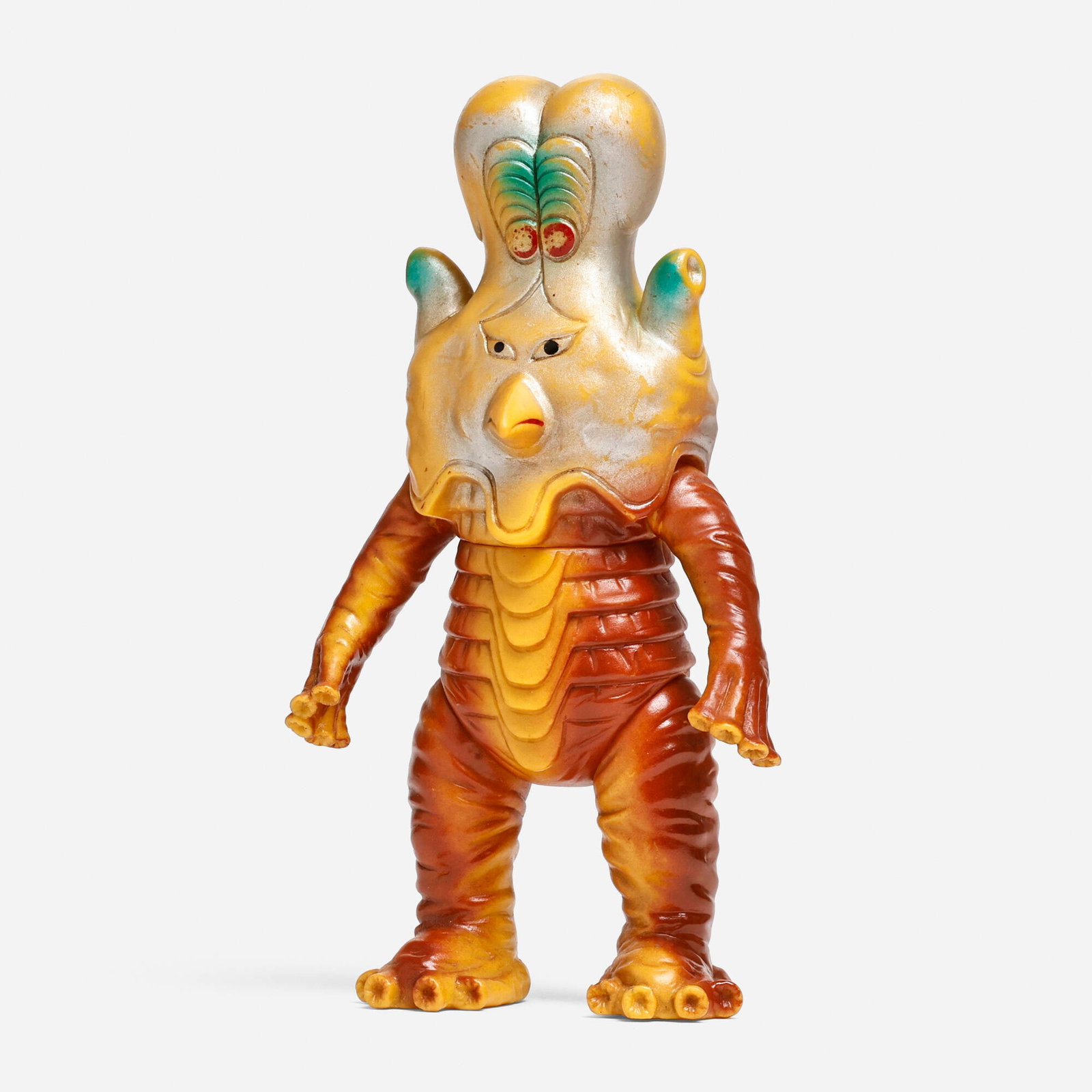 Bullmark Return of Ultraman Alien Varduck Standard Vinyl: Bullmark Return of Ultraman Alien Varduck Standard Vinyl Bullmark Japan, c. 1970 8.625 h x 5.625 w x 3 d in (22 x 14 x 8 cm) Condition notes: Overall very good condition with minimal scattered paint r