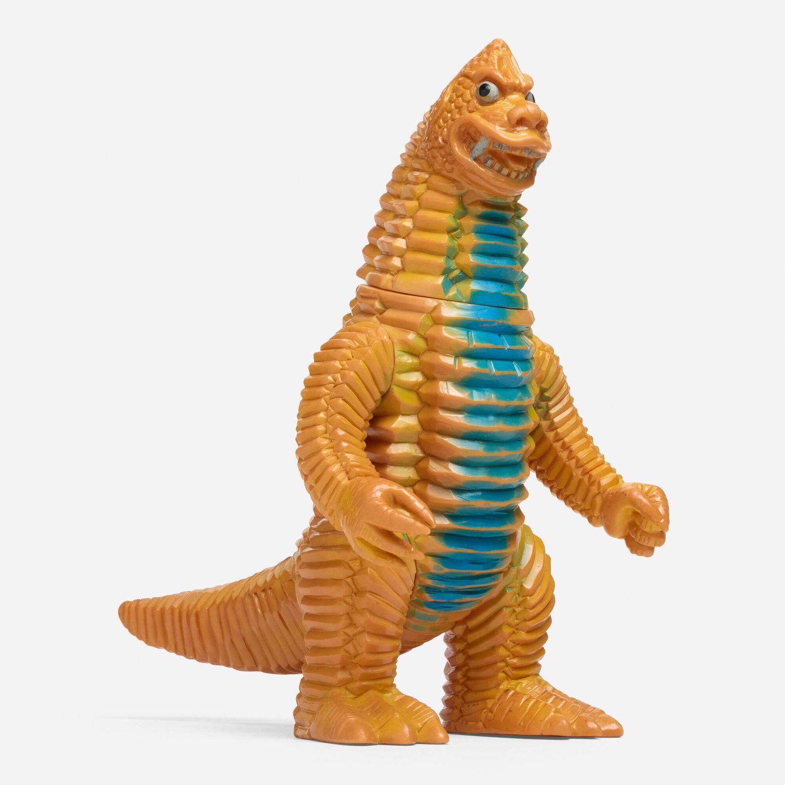 Bullmark Ultraman Red King Giant Vinyl: Bullmark Ultraman Red King Giant Vinyl Bullmark Japan, c. 1970 12.75 h x 7 w x 9.75 d in (32 x 18 x 25 cm) Condition notes: Overall good condition with minimal scattered paint rubs. Missing tower. Thi