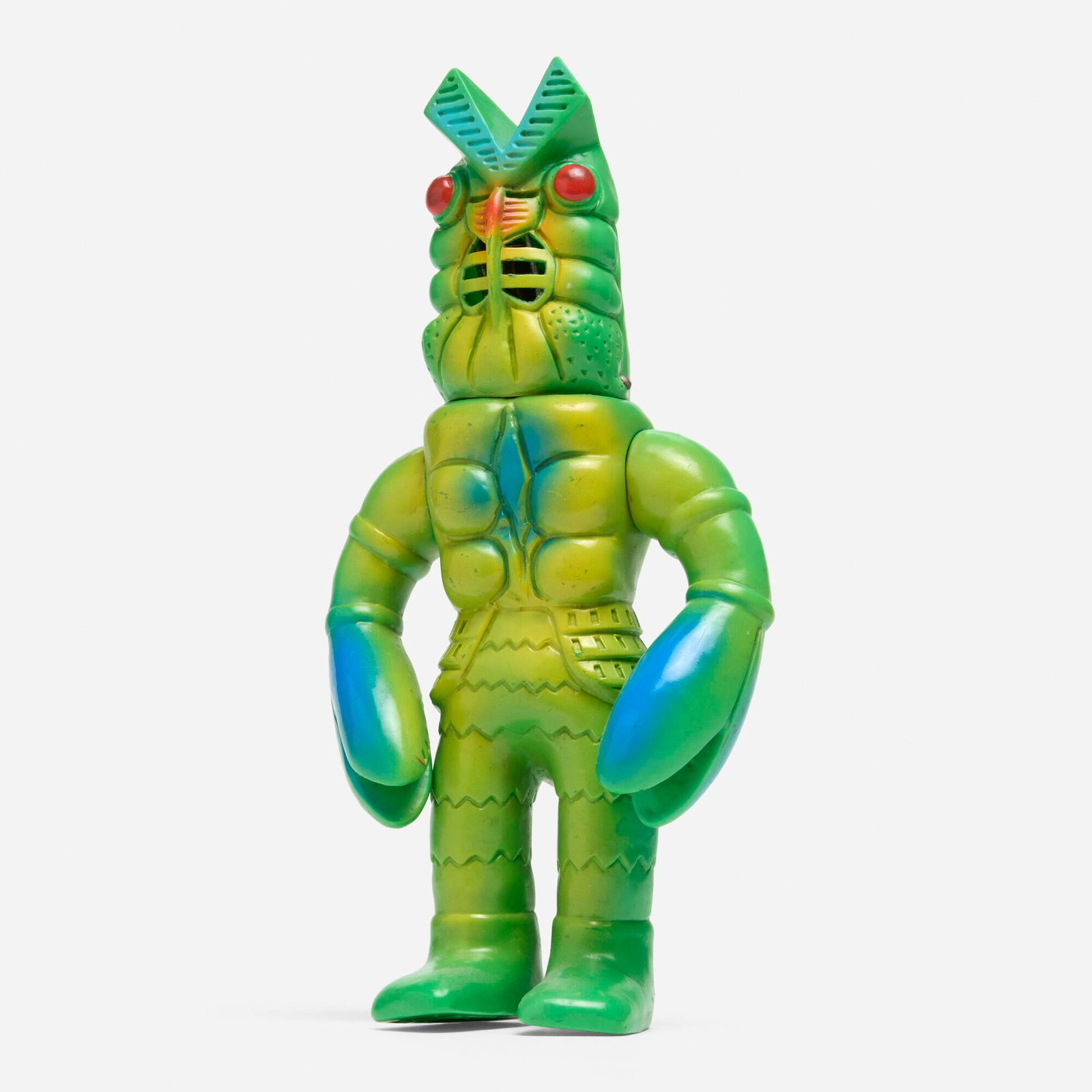 Bullmark Ultraman Alien Baltan Sparking Vinyl: Bullmark Ultraman Alien Baltan Sparking Vinyl Bullmark Japan, c. 1970 9.375 h x 4.75 w x 2.5 d in (24 x 12 x 6 cm) Condition notes: Overall very good condition with minimal scattered paint rubs. This