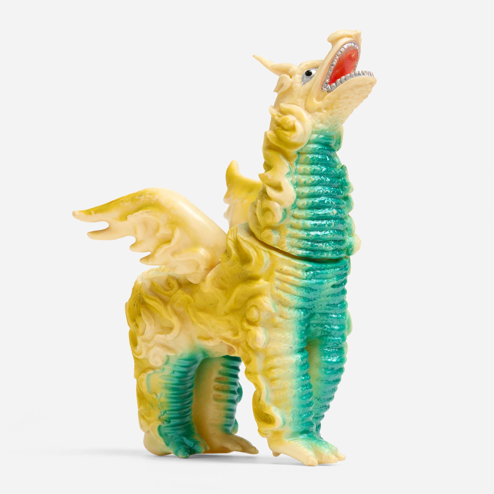 Bullmark Ultraman Dodongo Standard Vinyl: Bullmark Ultraman Dodongo Standard Vinyl Bullmark Japan, c. 1970 8 h x 4.5 w x 7 d in (20 x 11 x 18 cm) Condition notes: Overall very good condition with minimal scattered paint rubs. This work will s