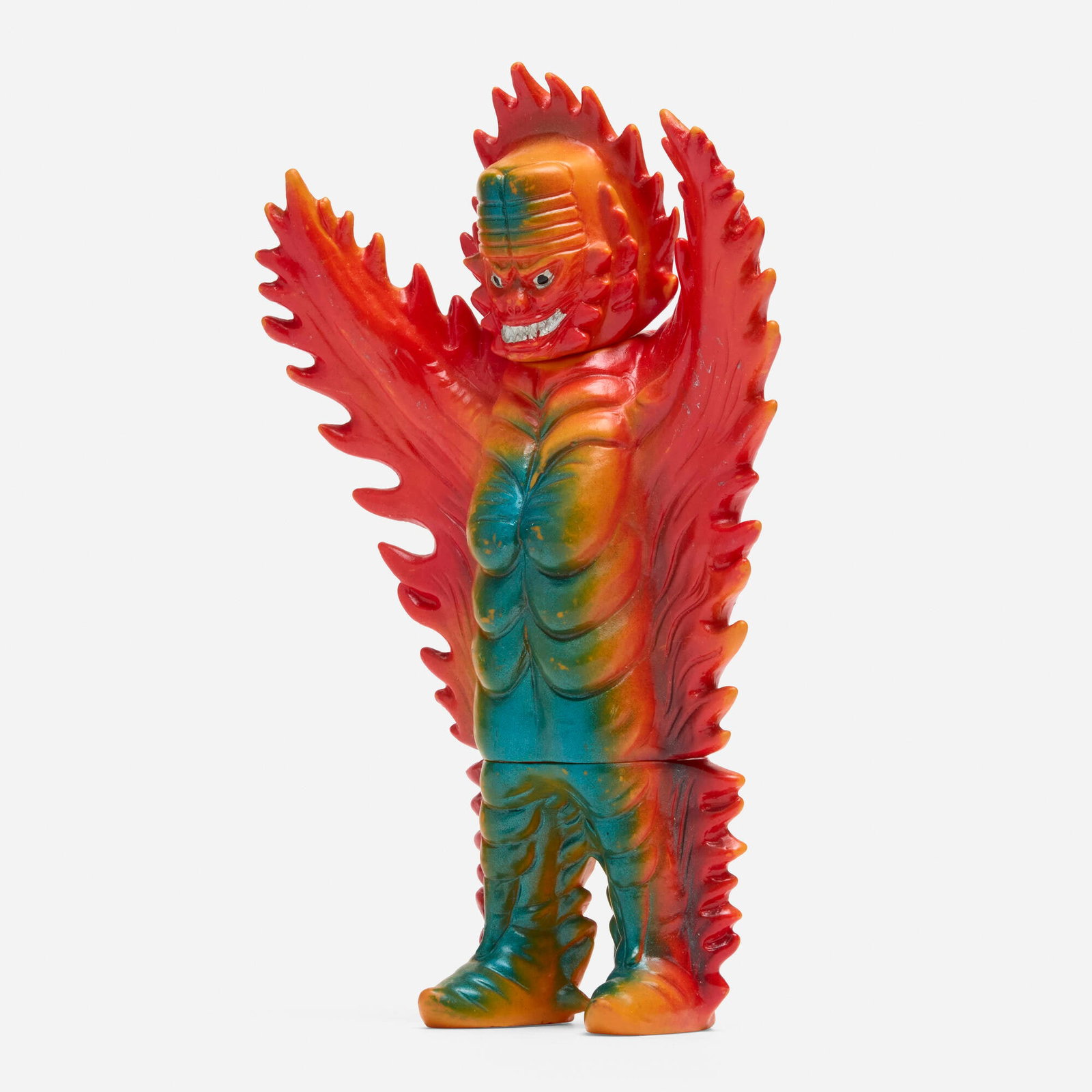 Bullmark Mirrorman Kitty Fire Standard Vinyl: Bullmark Mirrorman Kitty Fire Standard Vinyl Bullmark Japan, c. 1970 8.75 h x 5.5 w x 2 d in (22 x 14 x 5 cm) Condition notes: Overall very good condition with minimal scattered paint rubs. This work