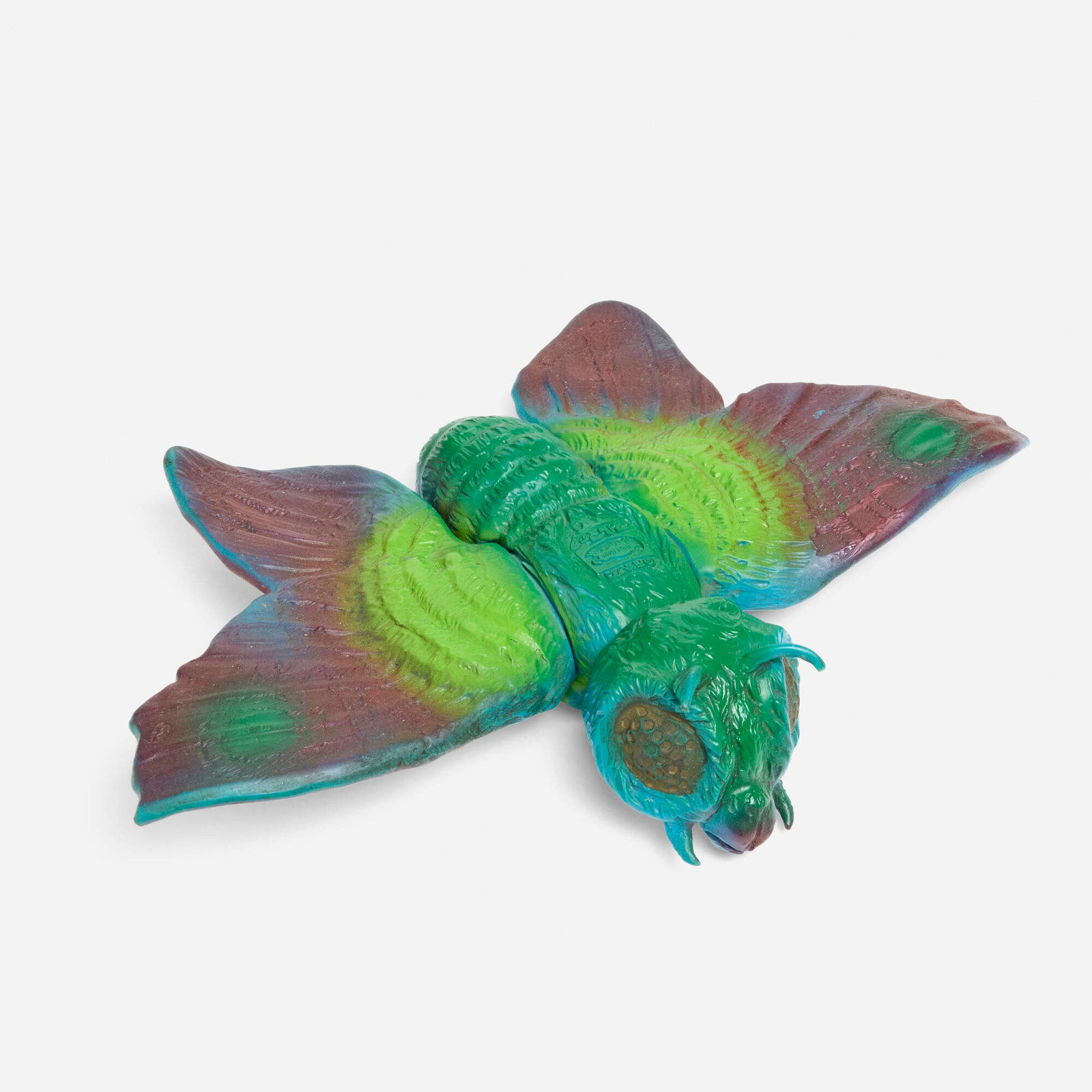 Bullmark Toho Mothra Standard Vinyl: Bullmark Toho Mothra Standard Vinyl Bullmark Japan, c. 1970 2.375 h x 12.675 w x 8.125 d in (6 x 32 x 21 cm) Condition notes: Overall very good condition with minimal scattered paint rubs. This work w