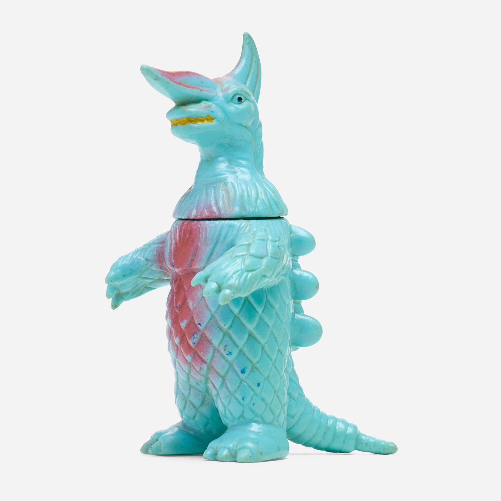 Bullmark Ultraman Taro Oil Drinker Mini Vinyl: Bullmark Ultraman Taro Oil Drinker Mini Vinyl Bullmark Japan, c. 1970 4 h x 2.25 w x 2.5 d in (10 x 6 x 6 cm) Condition notes: Overall very good condition with minimal scattered paint rubs This work w