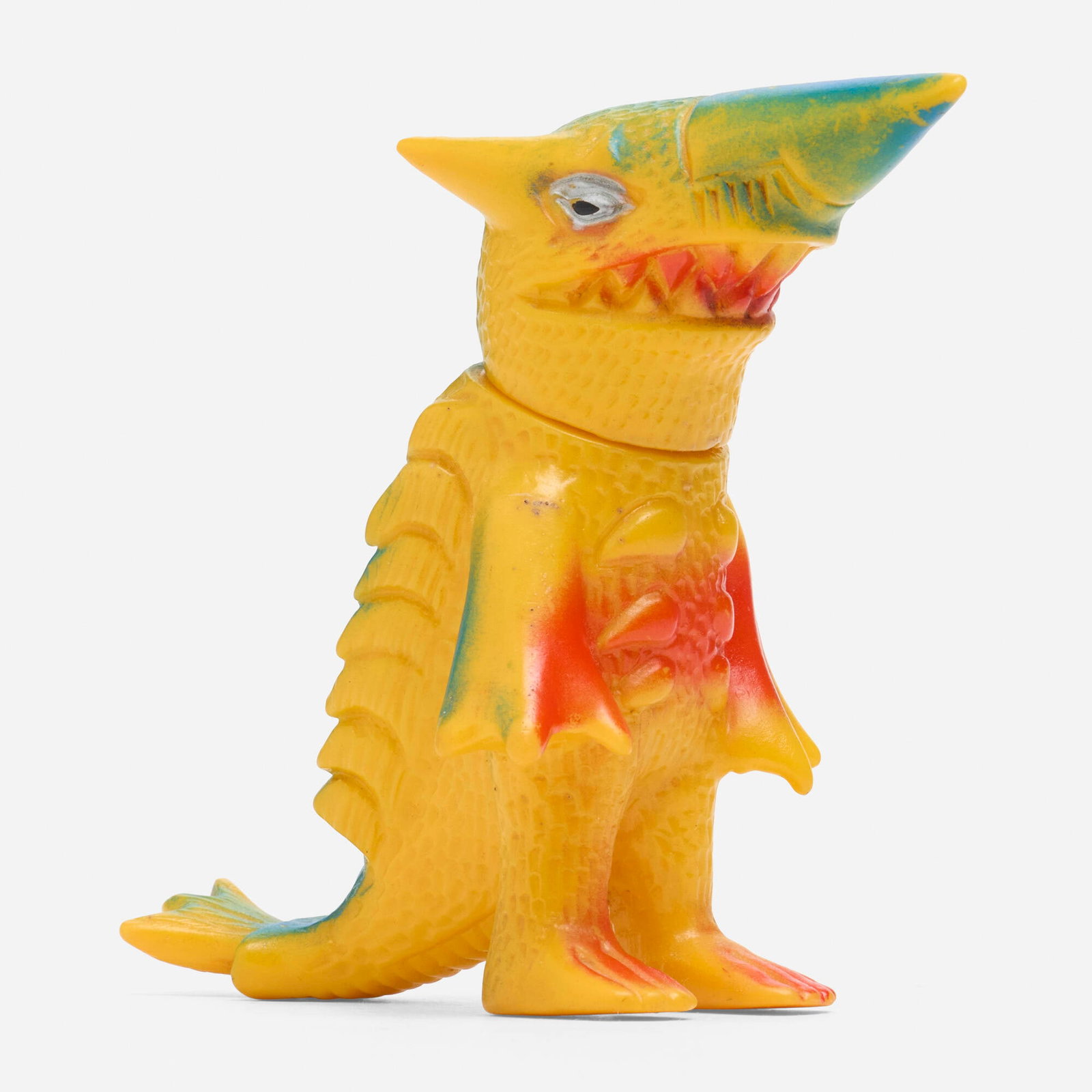 Bullmark Ultraman Ace Garan Mini Vinyl: Bullmark Ultraman Ace Garan Mini Vinyl Bullmark Japan, c. 1970 3.75 h x 2.25 w x 4.25 d in (10 x 6 x 11 cm) Condition notes: Overall very good condition with moderate scattered paint rubs. Writing on 