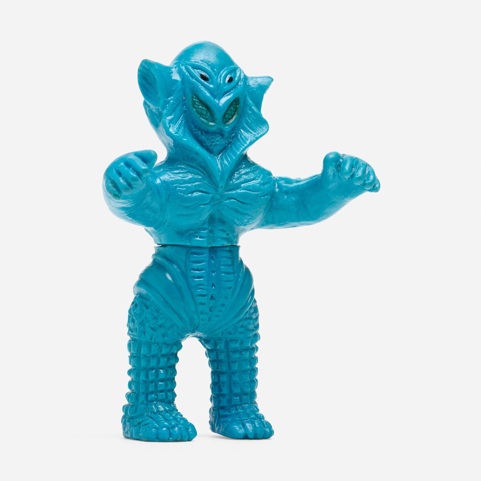 Bullmark Ultraman Alien Mefilas Mini Vinyl: Bullmark Ultraman Alien Mefilas Mini Vinyl Bullmark Japan, c. 1970 3.75 h x 2.5 w x 2 d in (10 x 6 x 5 cm) Condition notes: Overall good condition with minimal scattered paint rubs. Writing on foot. T
