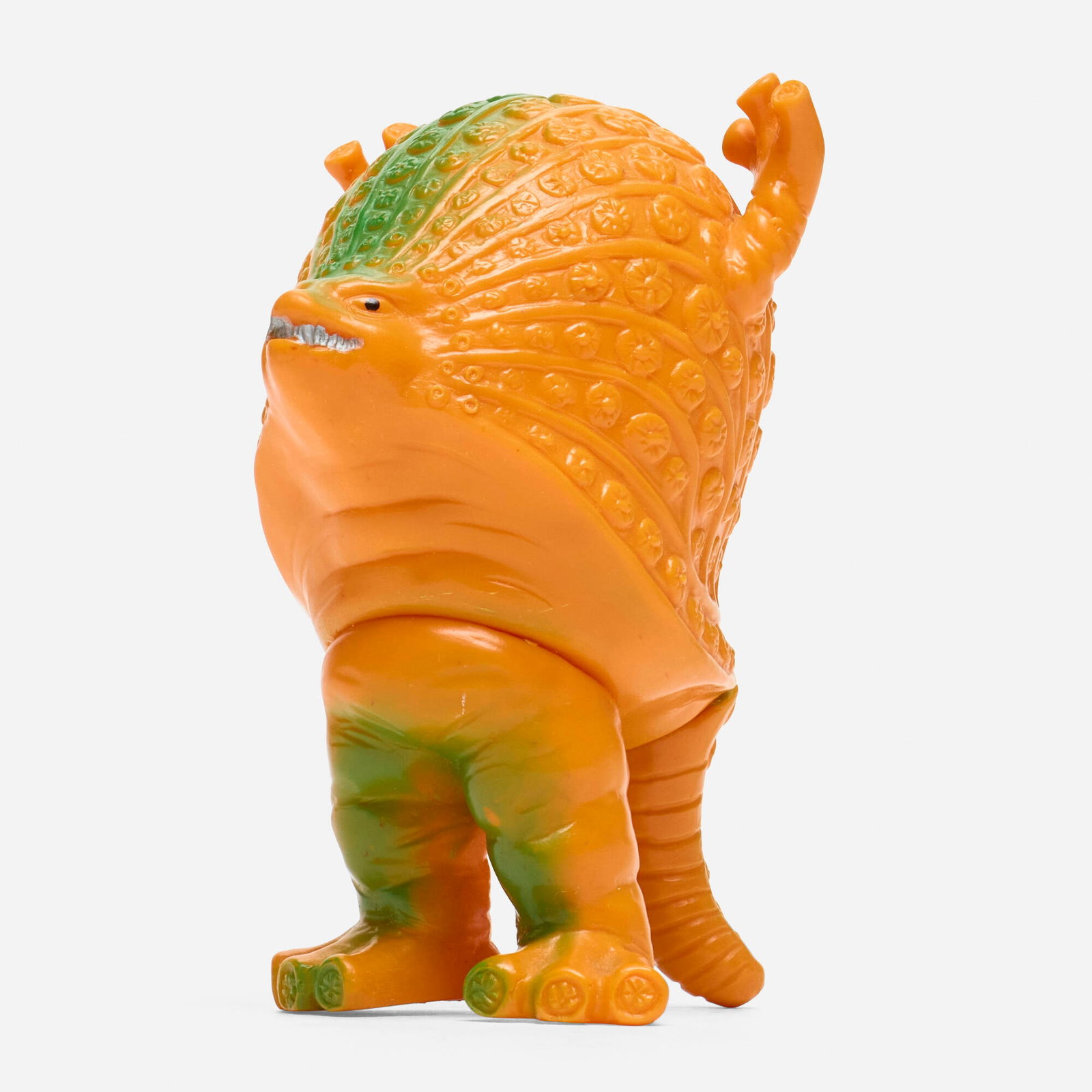 Bullmark Return of Ultrman Takkong Medium Vinyl: Bullmark Return of Ultrman Takkong Medium Vinyl Bullmark Japan, c. 1970 4.5 h x 3 w x 3.5 d in (11 x 8 x 9 cm) Condition notes: Overall very good condition with minimal scattered paint rubs. This work