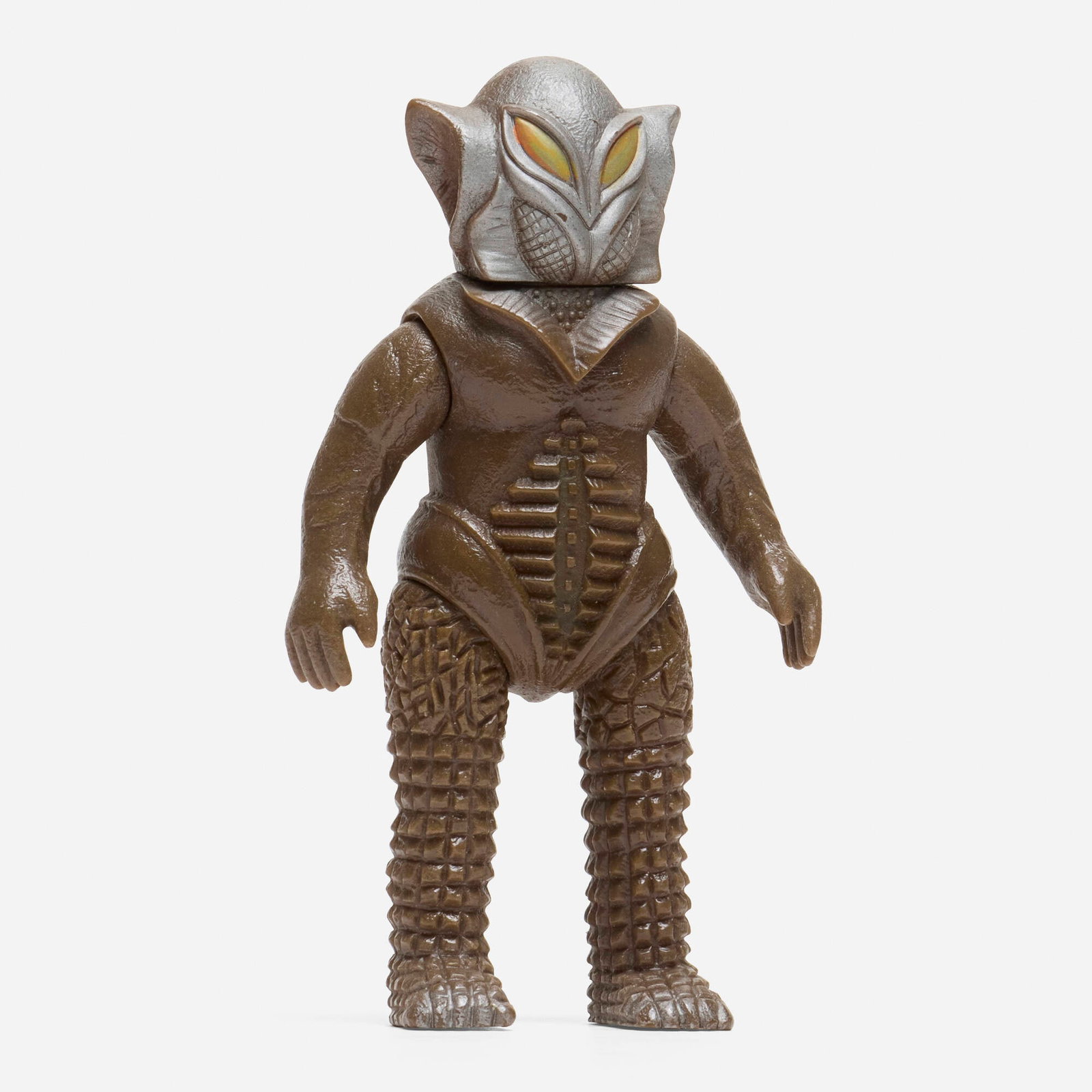 Bullmark Ultraman Alien Mefilas Medium Vinyl: Bullmark Ultraman Alien Mefilas Medium Vinyl Bullmark Japan, c. 1970 5.25 h x 3 w x 1.5 d in (13 x 8 x 4 cm) Condition notes: Overall very good condition with minimal scattered paint rubs. This work w