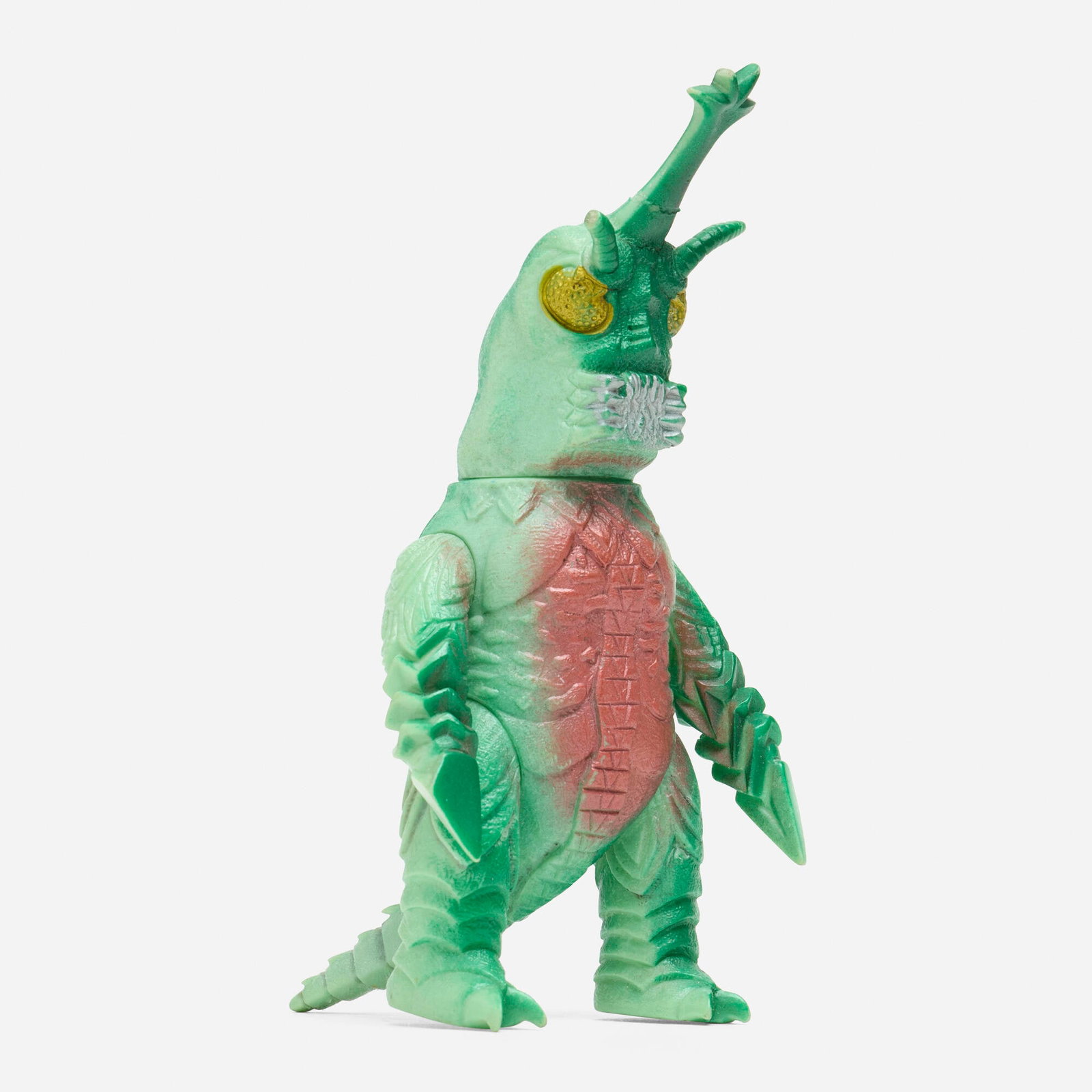 Bullmark Toho Megalon Medium Vinyl: Bullmark Toho Megalon Medium Vinyl Bullmark Japan, c. 1970 5.75 h x 3 w x 3 d in (15 x 8 x 8 cm) Condition notes: Overall good condition with scrape to antenna. This work will ship from Millville, Mas