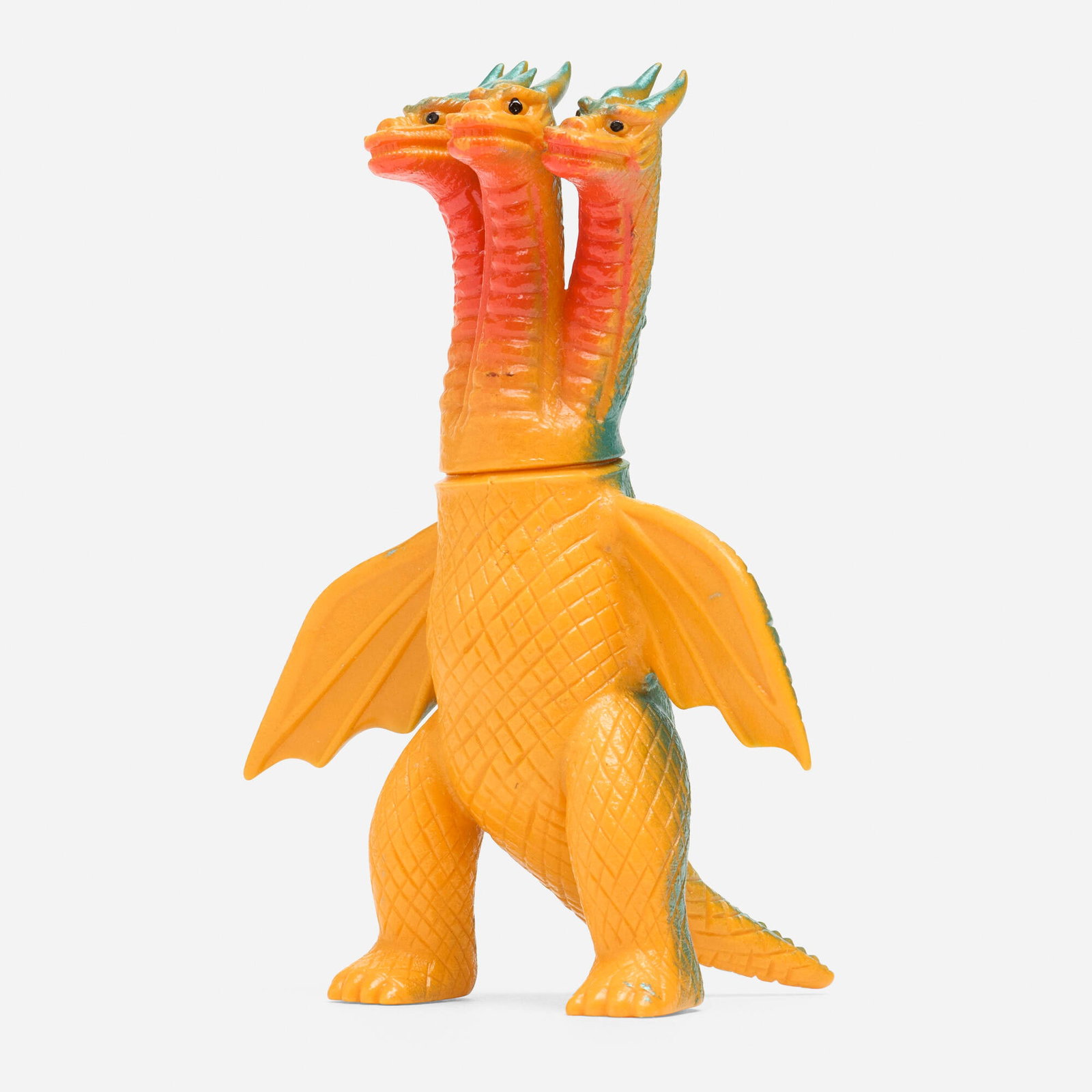 Bullmark Toho King Ghidorah Panorama Mini Vinyl: Bullmark Toho King Ghidorah Panorama Mini Vinyl Bullmark Japan, c. 1970 4.75 h x 3.25 w x 2.5 d in (12 x 8 x 6 cm) Condition notes: Overall very good condition with minimal scattered paint rubs. This