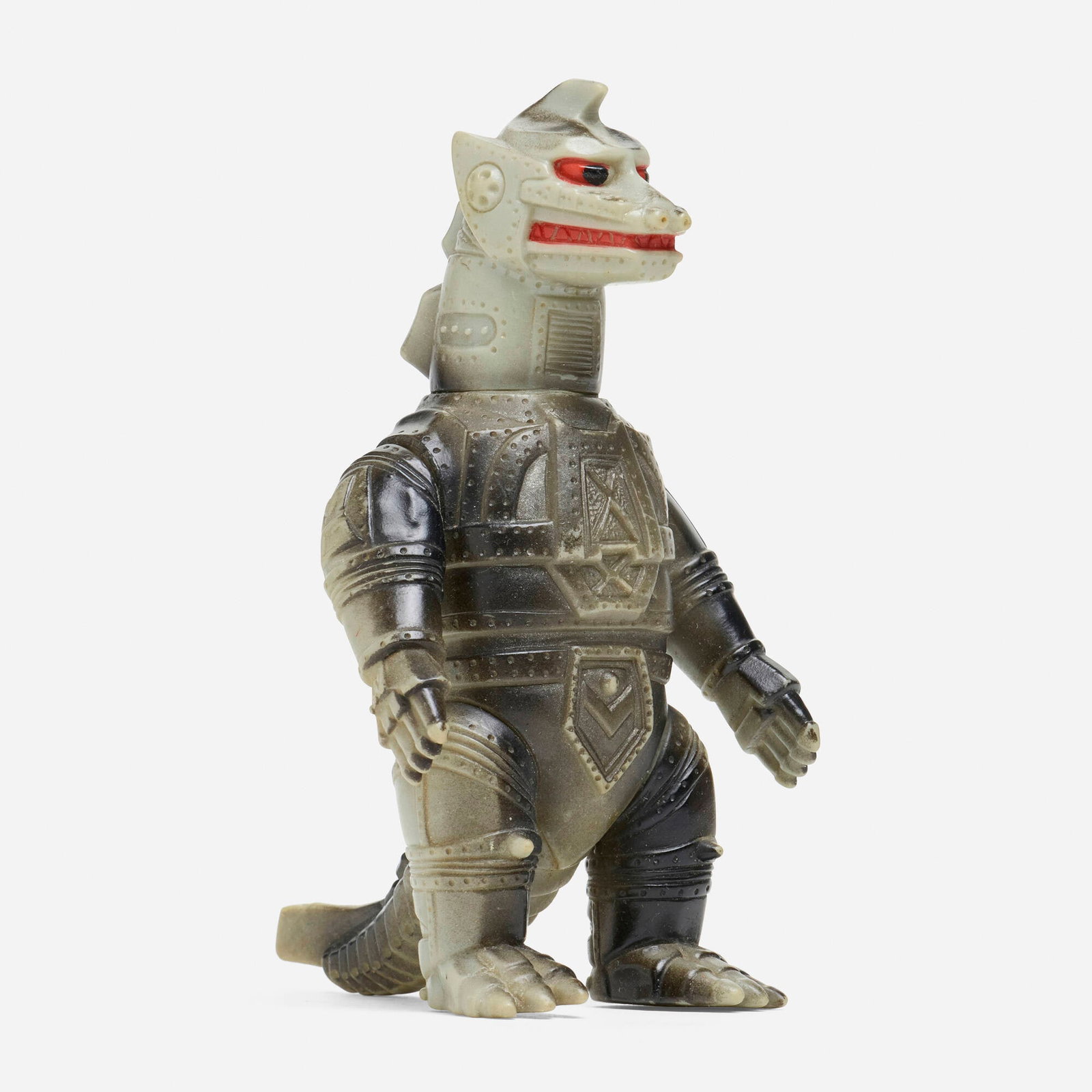 Bullmark Toho Mechagodzilla Medium Vinyl: Bullmark Toho Mechagodzilla Medium Vinyl Bullmark Japan, c. 1970 5.25 h x 3 w x 3.75 d in (13 x 8 x 10 cm) Condition notes: Overall very good condition with minimal scattered paint rubs. This work wil