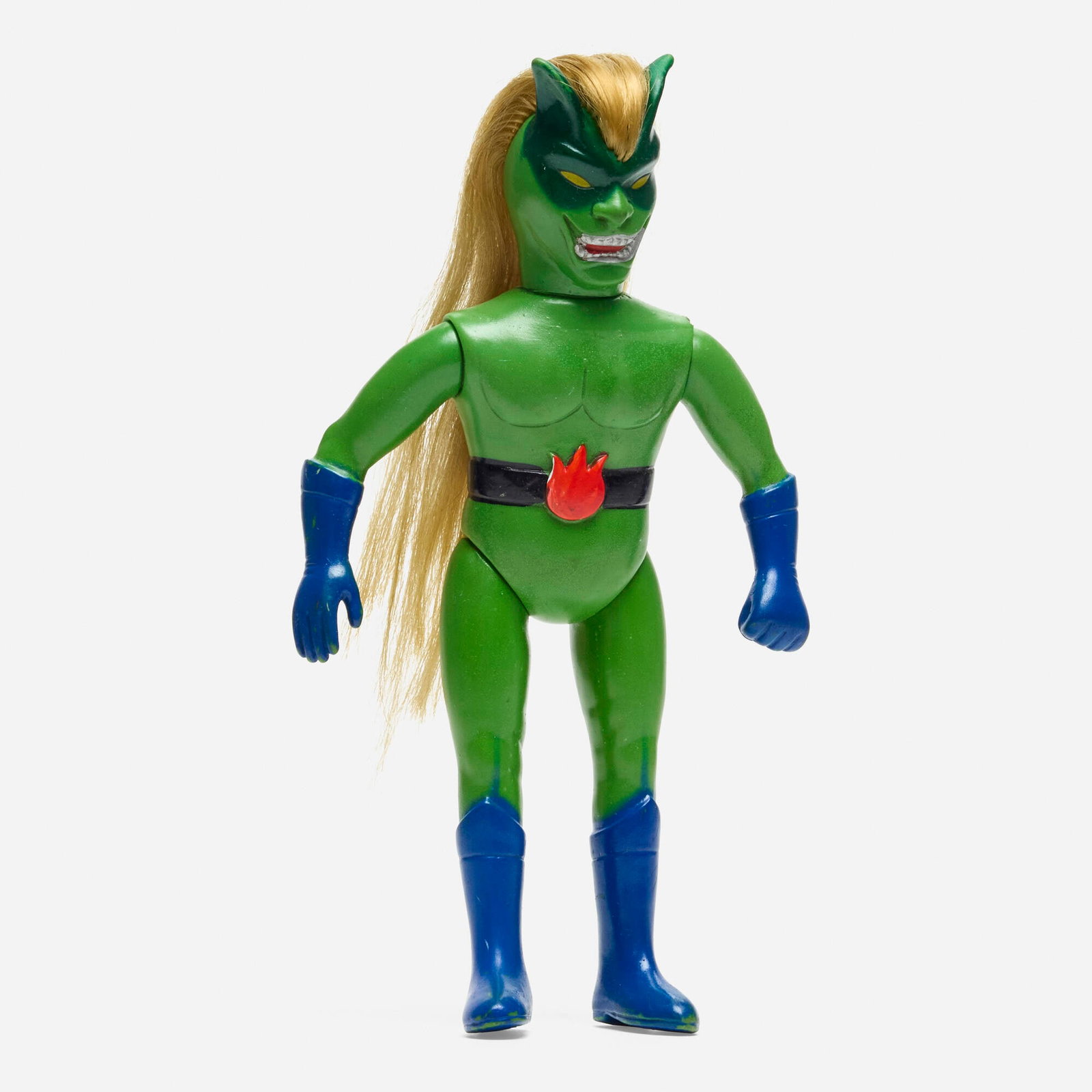 Bandai Gekko Kamen Azelander Standard Vinyl: Bandai Gekko Kamen Azelander Standard Vinyl Bandai Japan, c. 1970 10.25 h x 5.5 w x 2 d in (26 x 14 x 5 cm) Condition notes: Overall good condition with moderate scattered paint rubs. This work will s