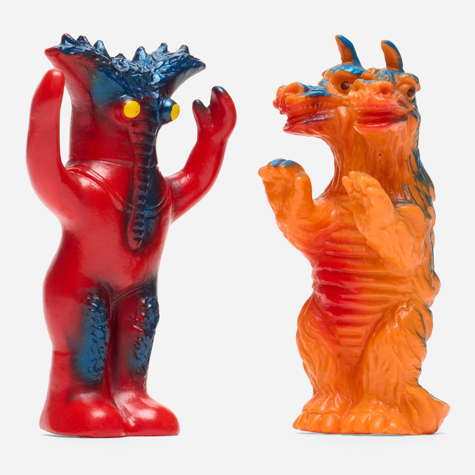 2 Marusan Original Valer Alien and Baron Vinyl Finger Puppets: 2 Marusan Original Valer Alien and Baron Vinyl Finger Puppets Marusan Japan, c. 1970 4 h x 1.75 w x 1.75 d in (10 x 4 x 4 cm) 4 h x 2.5 w x 1.25 d in (10 x 6 x 3 cm) Condition notes: Overall very good