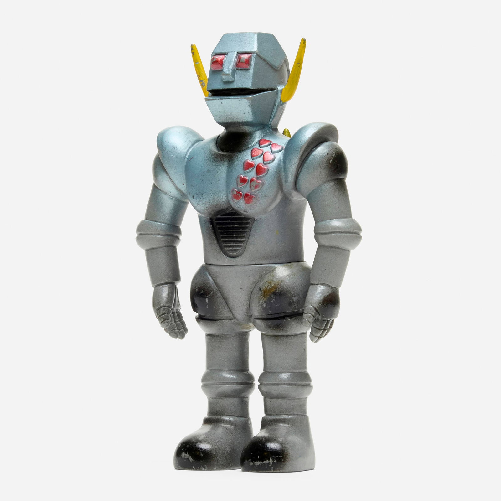 Poem Ganbare!! Robocon Gantsu Sensei Medium Vinyl: Poem Ganbare!! Robocon Gantsu Sensei Medium Vinyl Poem Japan, c. 1970 7 h x 4 w x 2 d in (18 x 10 x 5 cm) Condition notes: Overall very good condition with minimal scattered paint rubs. This work