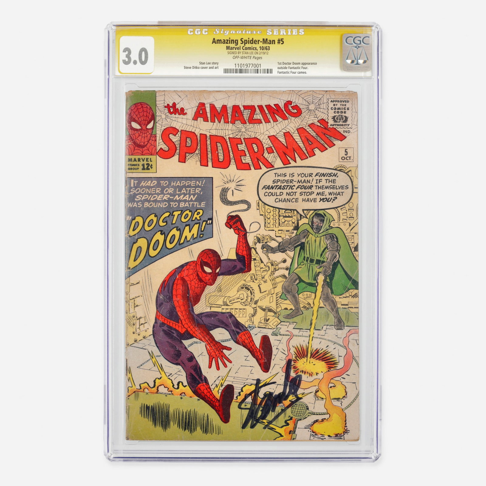 Marvel Comics Amazing Spider-Man #5 CGC 3.0 Signature Series Stan Lee (1 of 2)