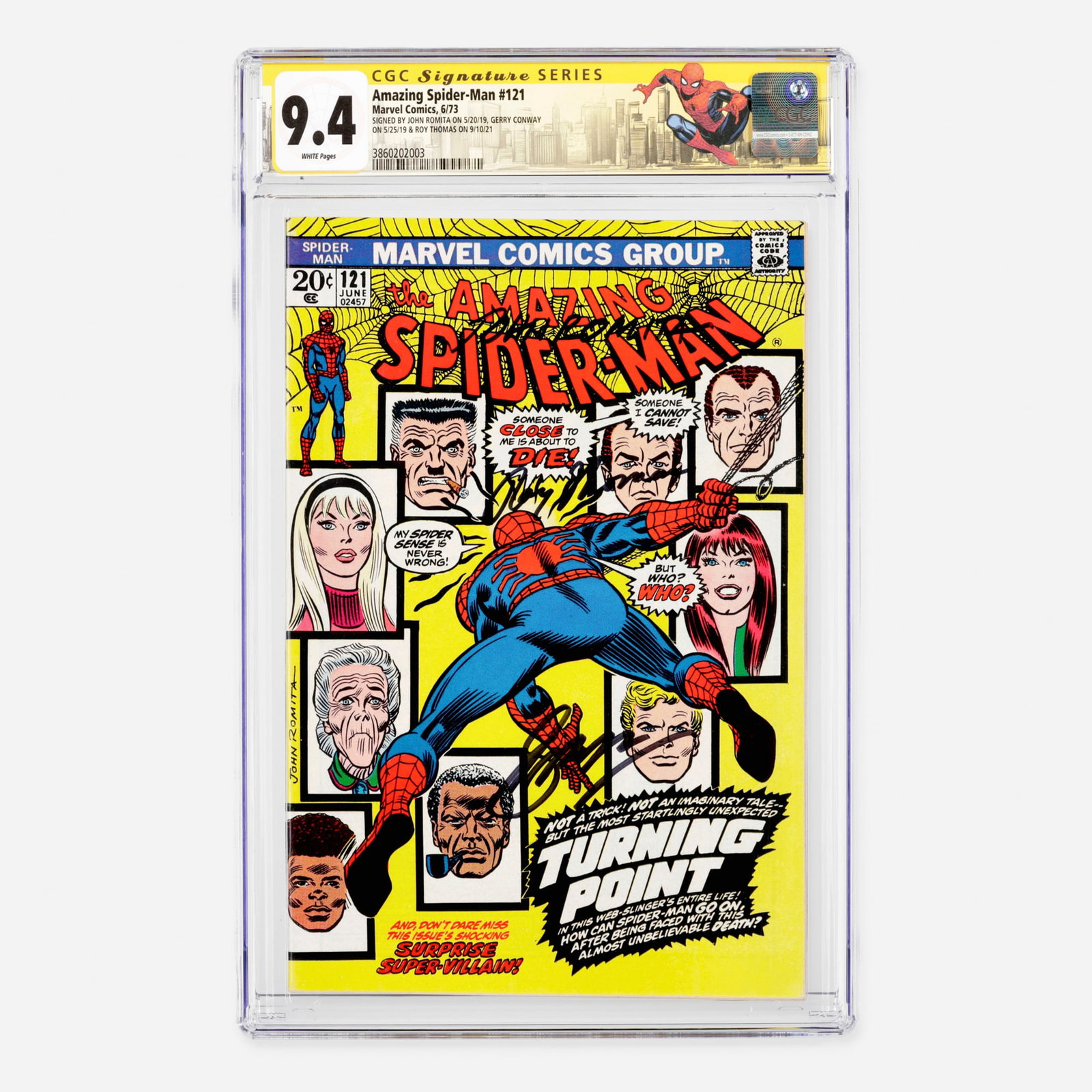 Marvel Comics Amazing Spider-Man #121 CGC 9.4 Signature Series Romita, Conway and Thomas (1 of 2)