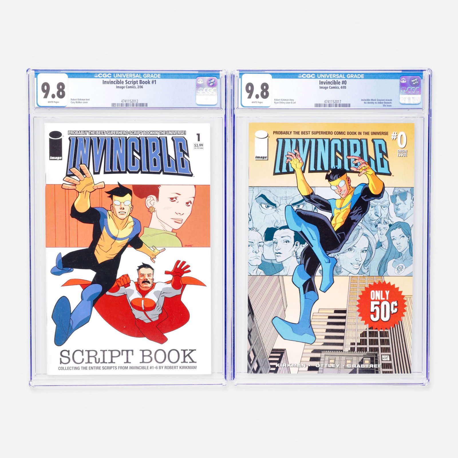 2 Image Comics Invincible #0 and Invincible Script Book #1 CGC 9.8 Group (1 of 2)