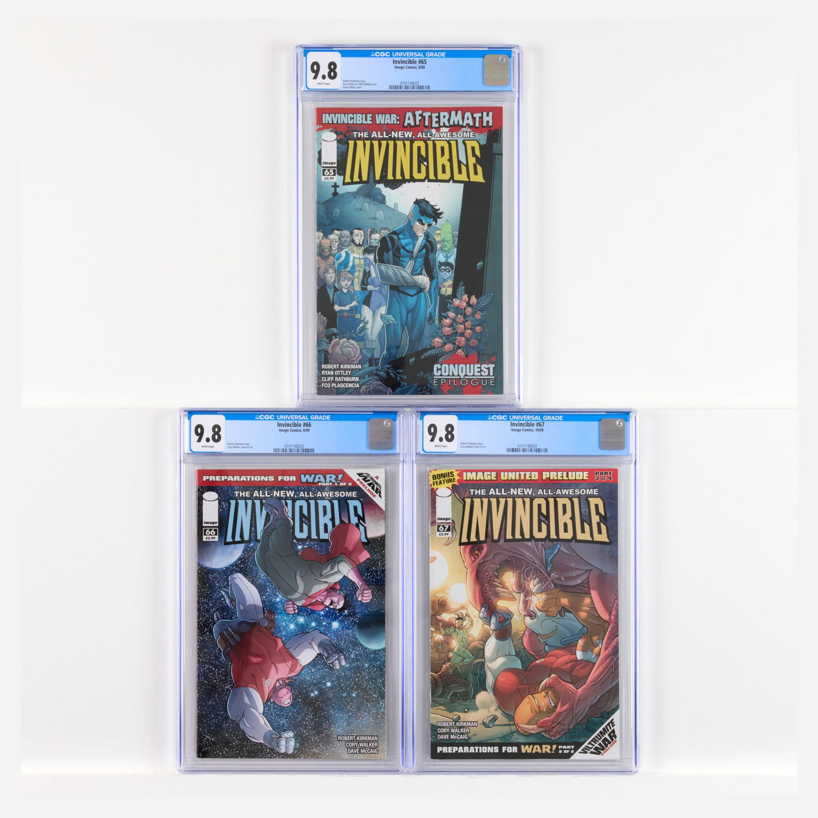 3 Image Comics Invincible #41, #66 and #67 CGC 9.8 Group (1 of 2)