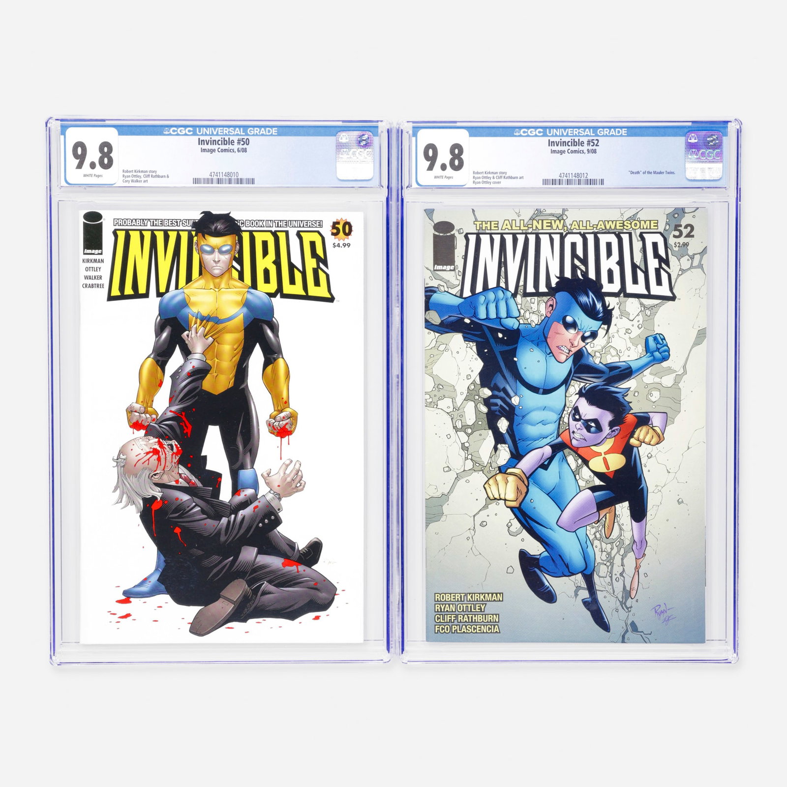 2 Image Comics Invincible #50 and #52 CGC 9.8 Group (1 of 2)