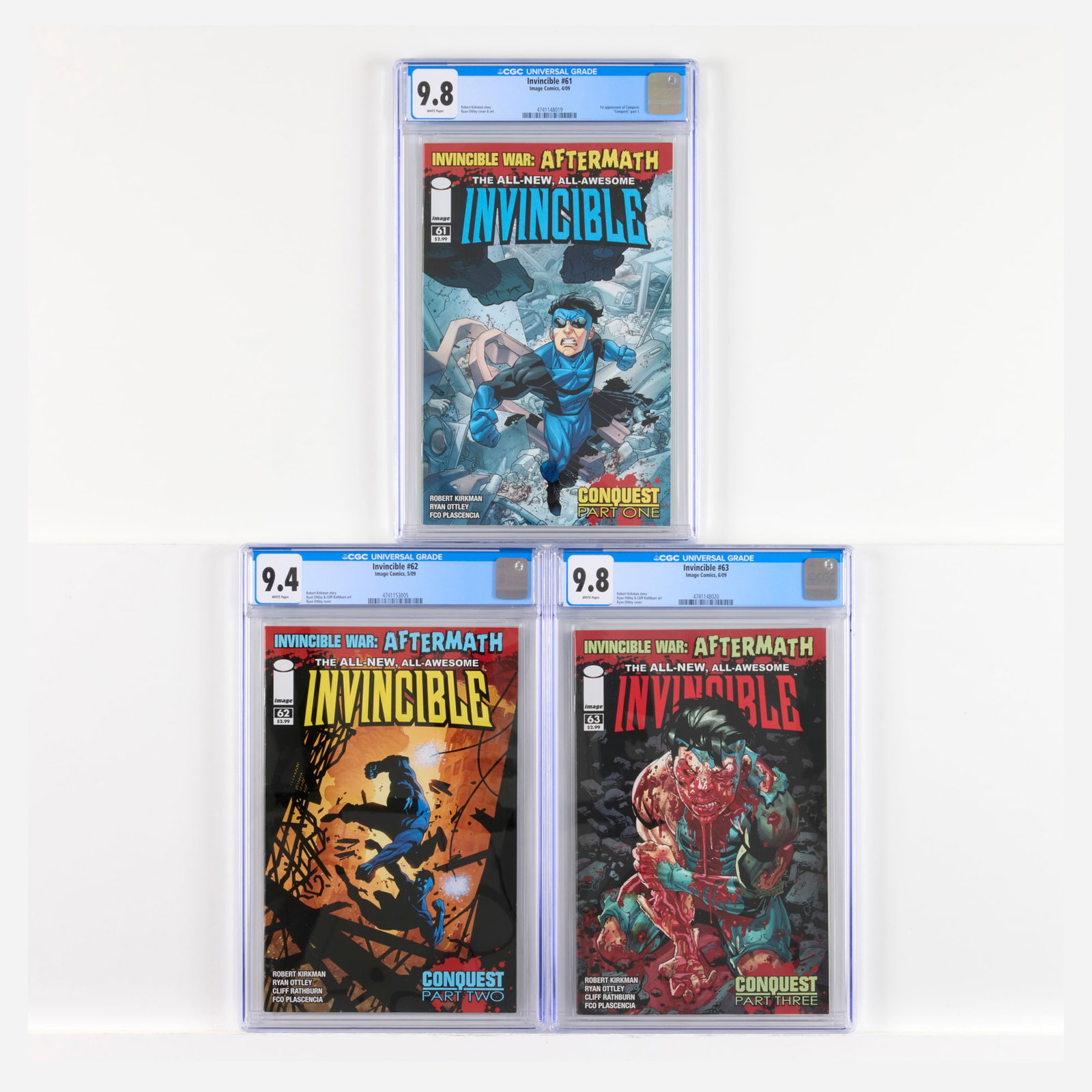 3 Image Comics Invincible #61-#63 CGC Group (1 of 2)