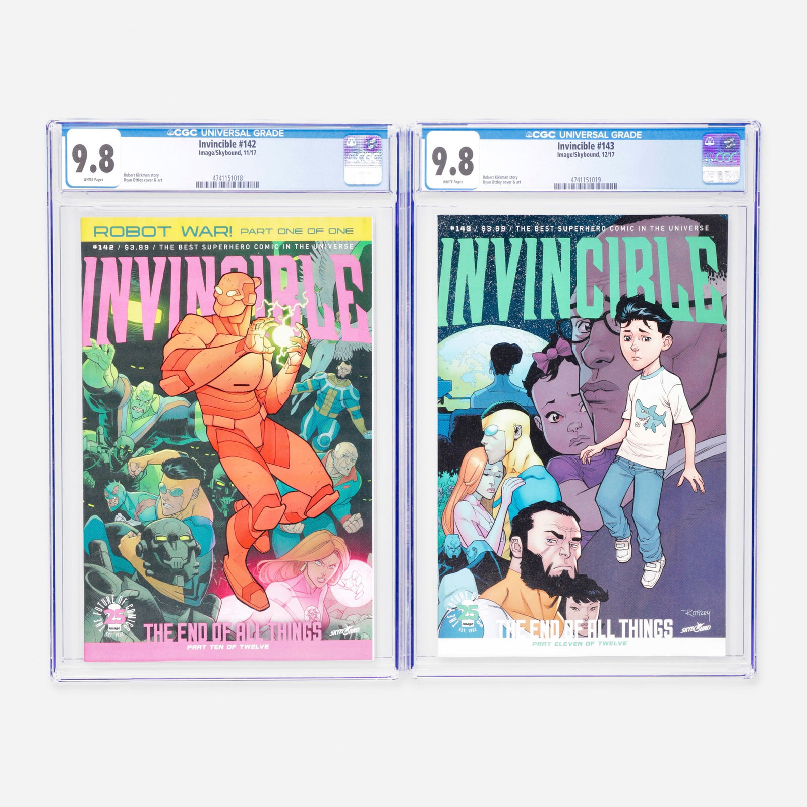 2 Image/Skybound Invincible #142 and #143 CGC 9.8 Group (1 of 2)
