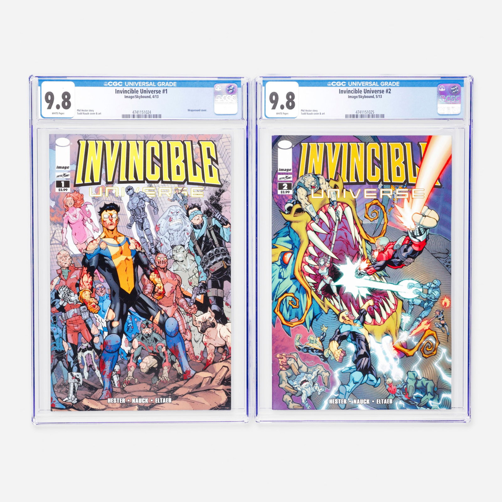 2 Image/Skybound Invincible Universe #1 and #2 CGC 9.8 Group (1 of 2)