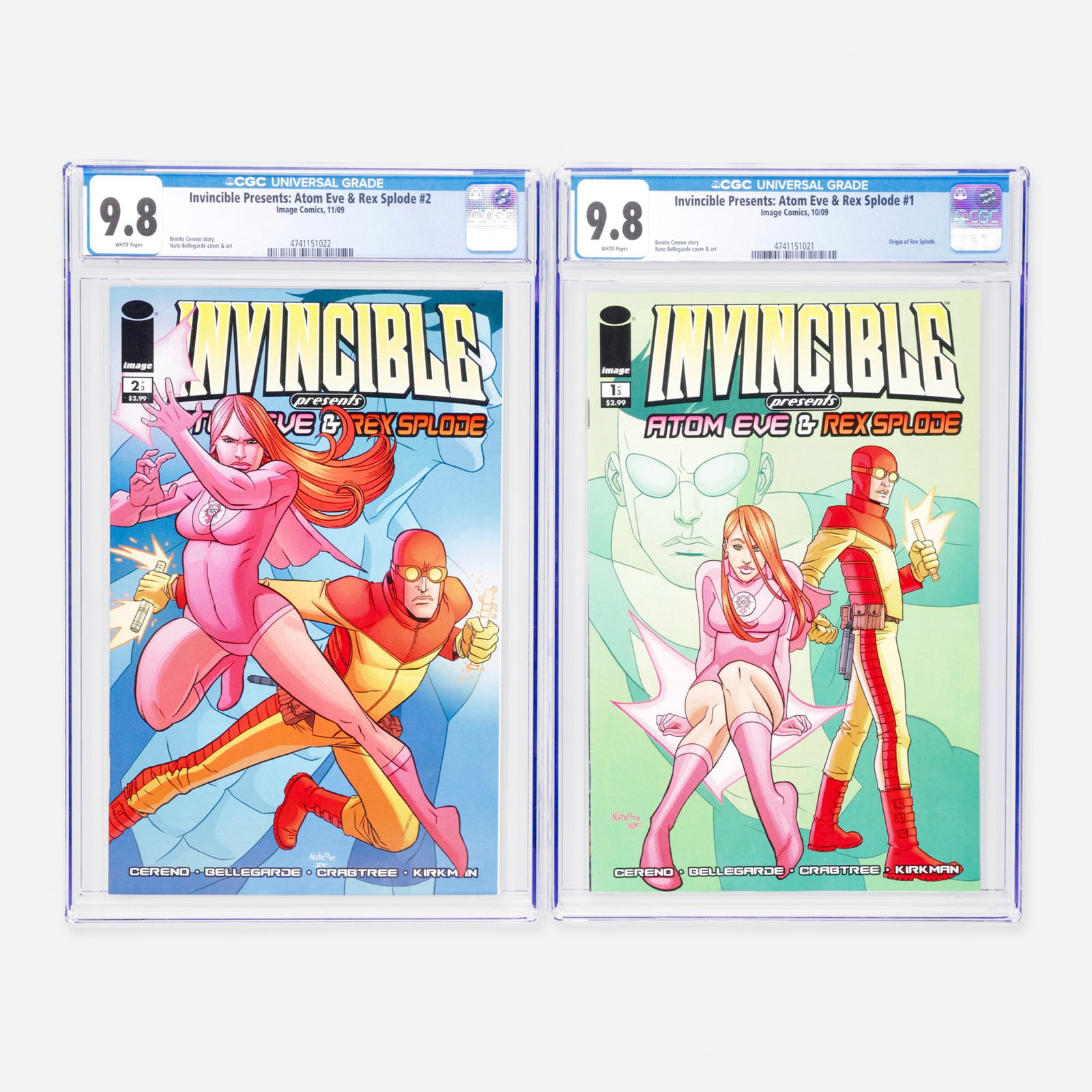 2 Image Comics Invincible Presents: Atom Eve & Rex Splode #1 and #2 CGC 9.8 Group (1 of 2)