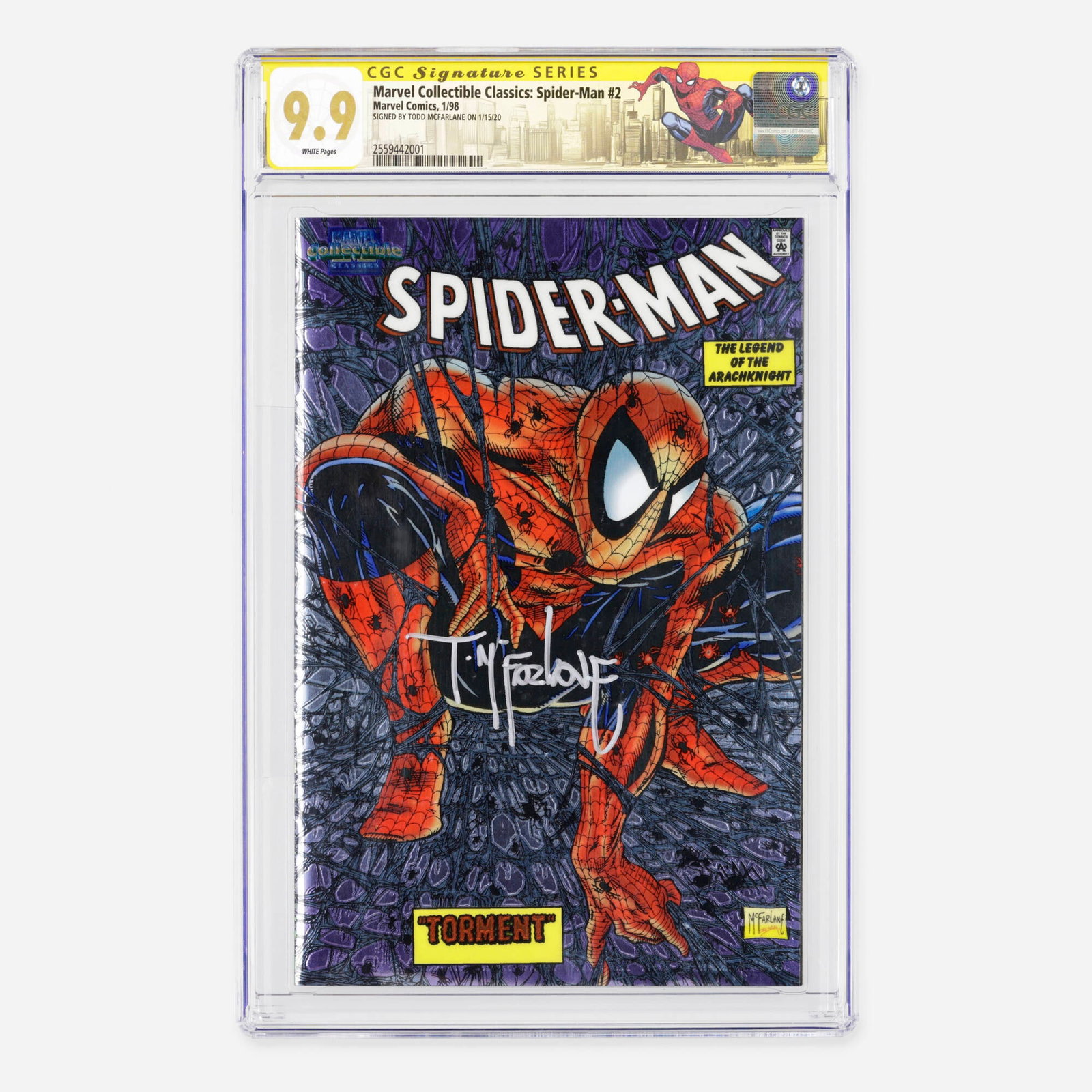 Marvel Comics Marvel Collectible Classics: Spider-Man #2 CGC 9.9 Signature Series Todd McFarlane (1 of 2)