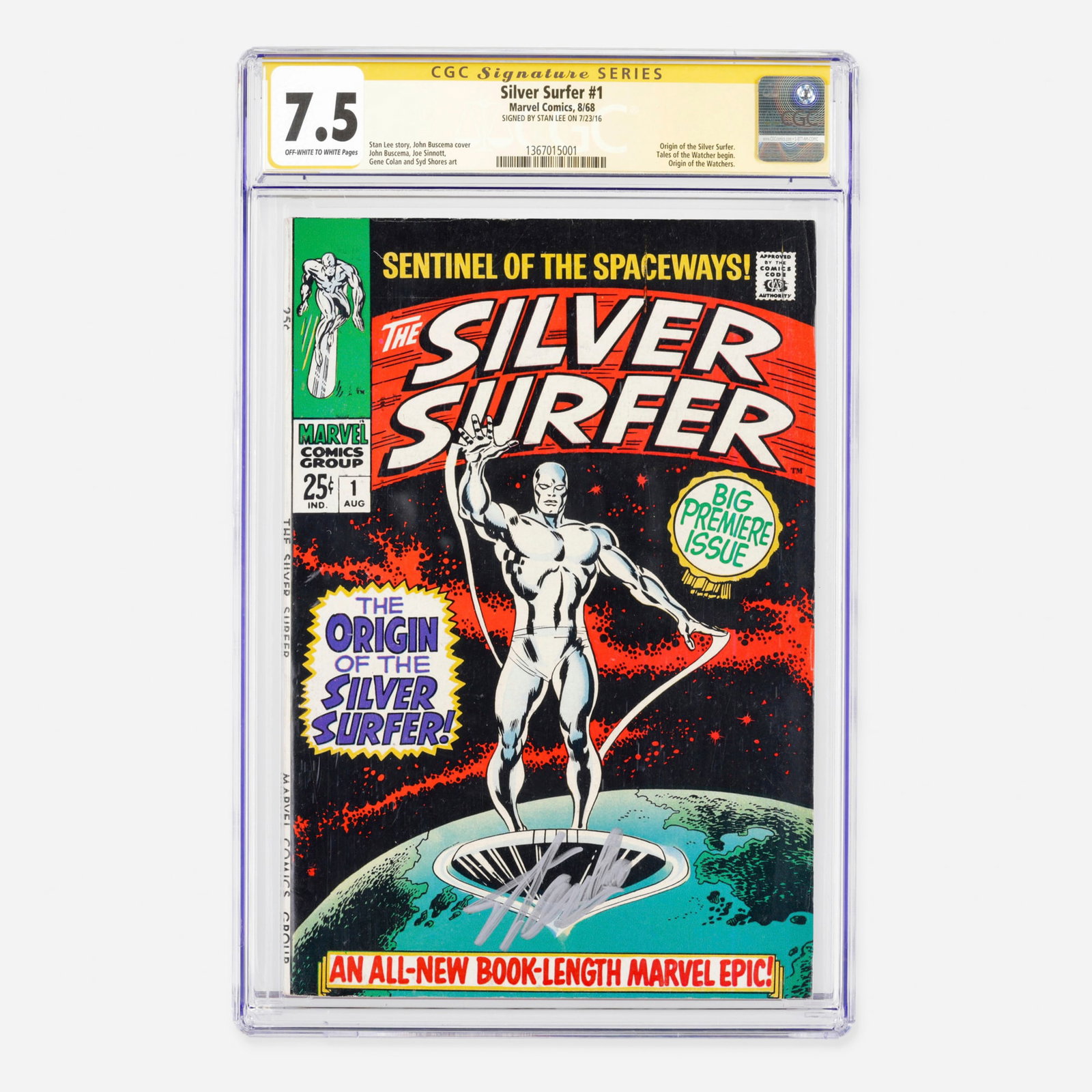 Marvel Comics Silver Surfer #1 CGC 7.5 Signature Series Stan Lee (1 of 2)