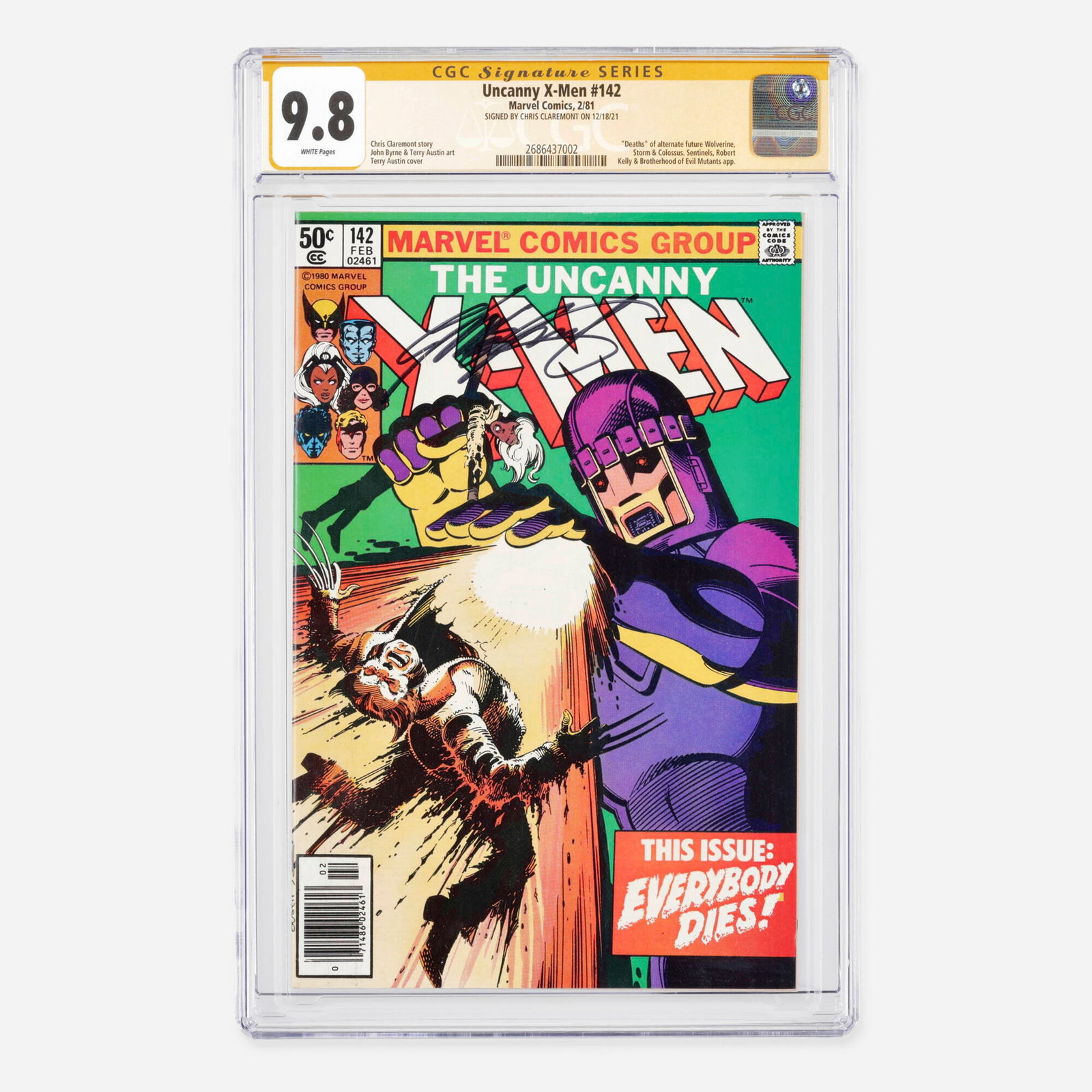 Marvel Comics Uncanny X-Men #142 CGC 9.8 Newsstand Signature Series Chris Claremont (1 of 2)