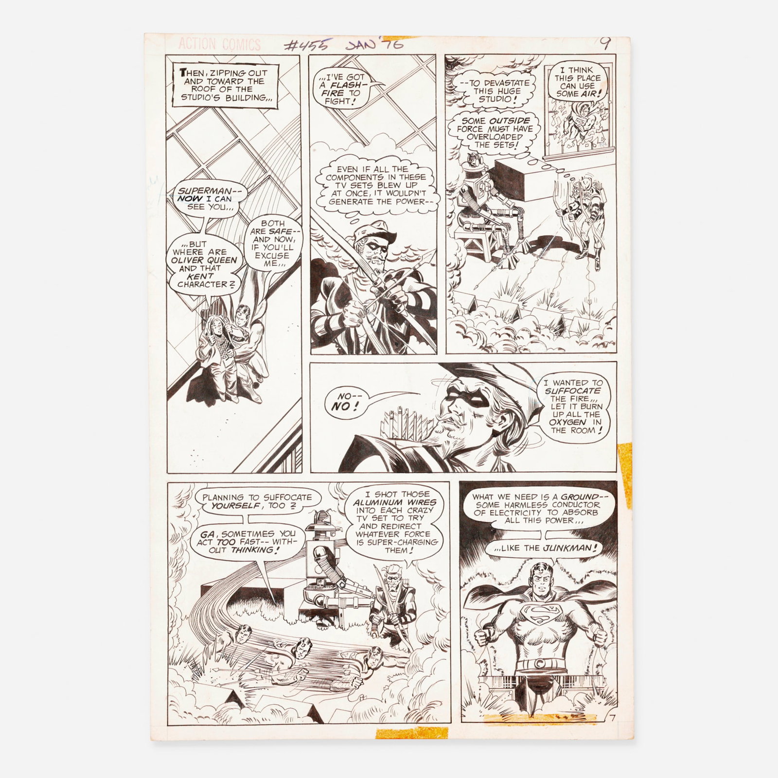 Curt Swan and Tex Blaisdell, Action Comics #455 Story Page 9 Original Art (DC Comics, 1976) (1 of 1)