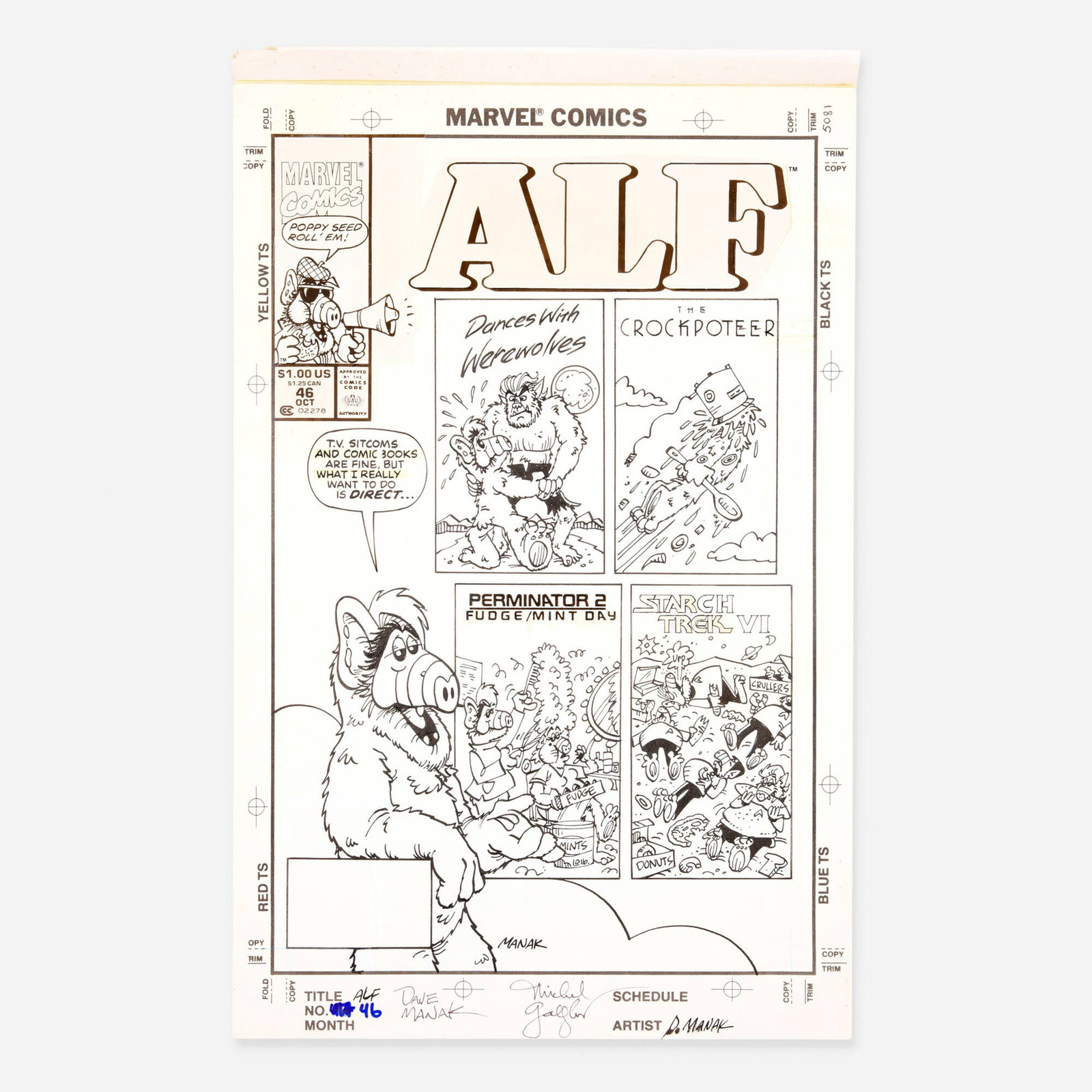 Dave Manak, ALF #46 Cover Original Art (Marvel Comics, 1991) (1 of 2)