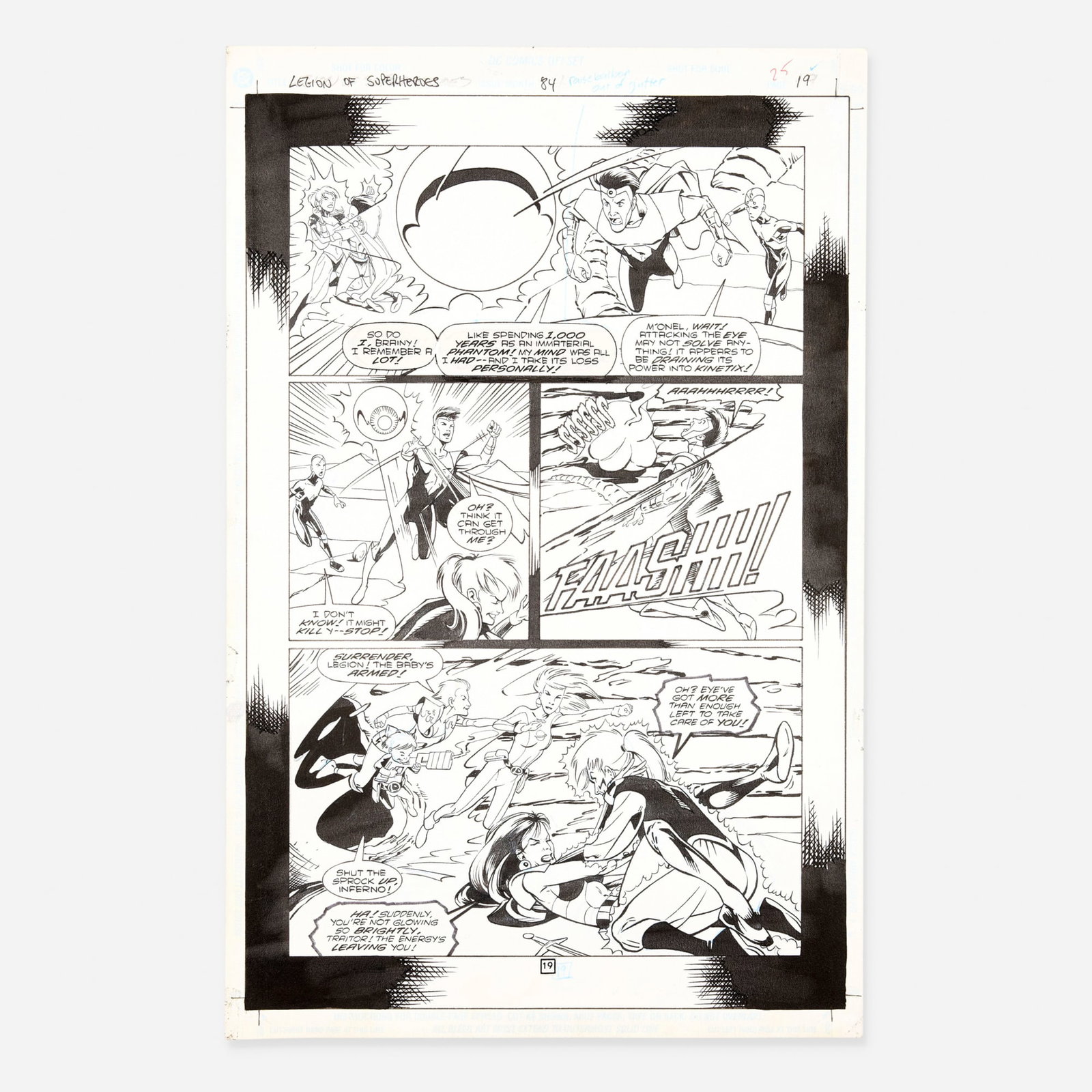 Lee Moder and Ron Boyd, Legion of Super-Heroes #84 Story Pages 19, 20, and 21 Original Art (1 of 3)