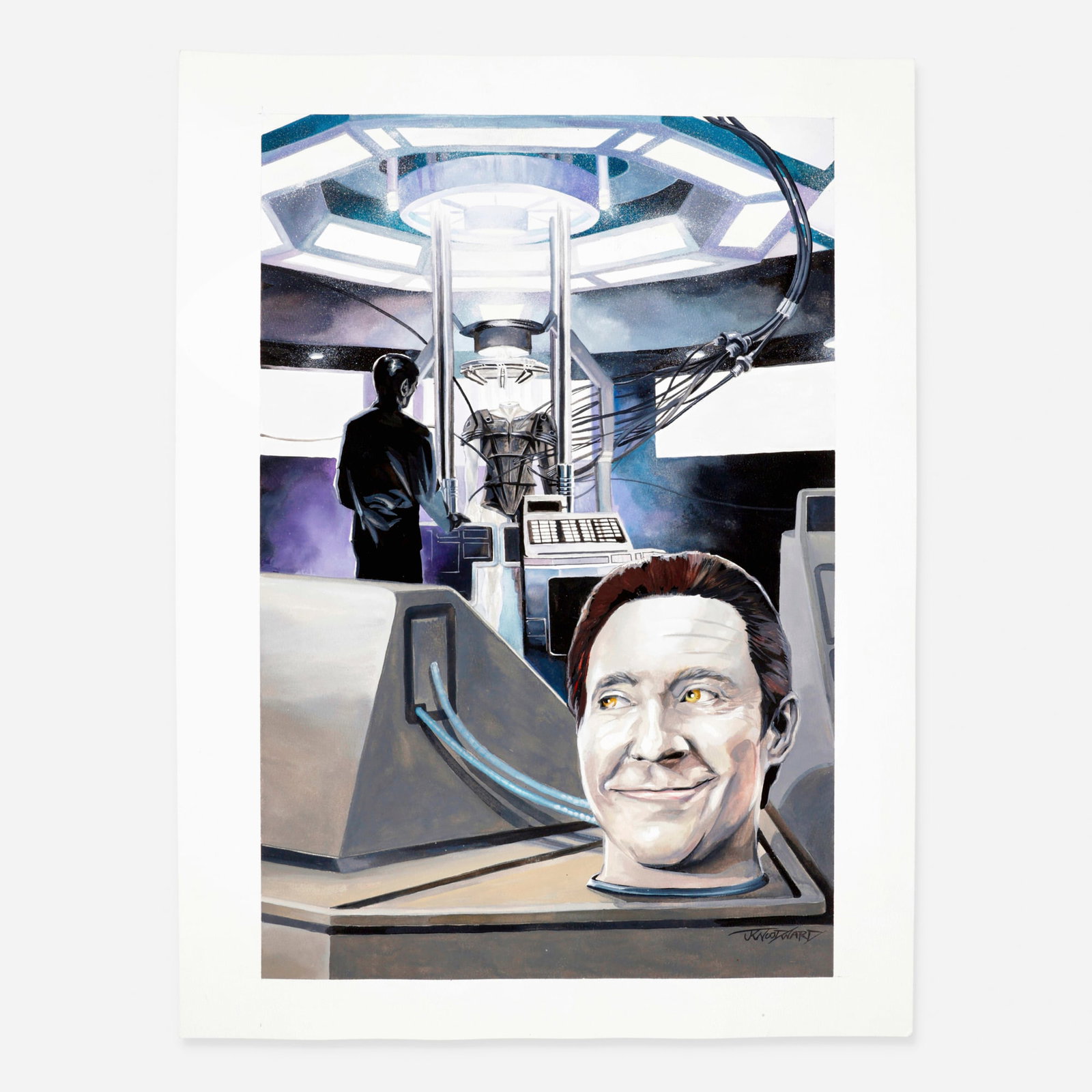 J.K. Woodward, Star Trek: Defiant #4 Variant Cover Original Art (IDW, 2025): J.K. Woodward Star Trek: Defiant #4 Variant Cover Original Art (IDW, 2025) pencil, ink, and watercolor on Bristol board 24 h x 18 w in (61 x 46 cm) This work will ship from Millville, Massachusetts.