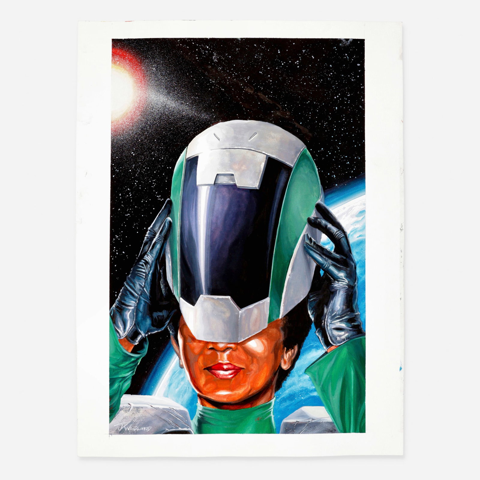 J.K. Woodward, Star Trek: The Motion Picture: Echoes #3 Variant Cover Original Art (IDW, 2023): J.K. Woodward Star Trek: The Motion Picture: Echoes #3 Variant Cover Original Art (IDW, 2023) pencil, ink, and watercolor on Bristol board 24 h x 18 w in (61 x 46 cm) This work will ship from Millvill