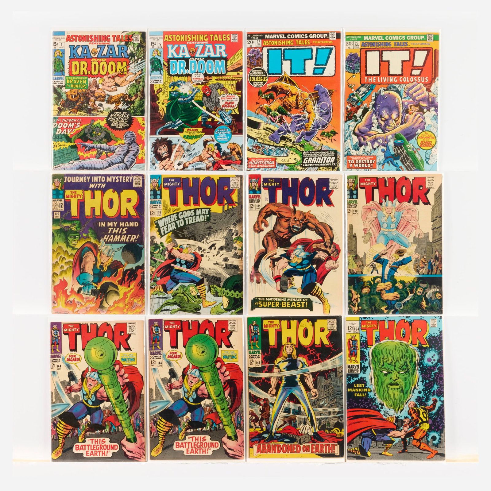 24 Marvel Comics Astonishing Tales, Journey into Mystery, and Thor Group: 24 Marvel Comics Astonishing Tales, Journey into Mystery, and Thor Group USA, 20th Century Group includes: Marvel Comics Astonishing Tales #1 (2.5-4.0), #5 (5.0-7.0), #22, #23 (Grades range 4.0-6.0);