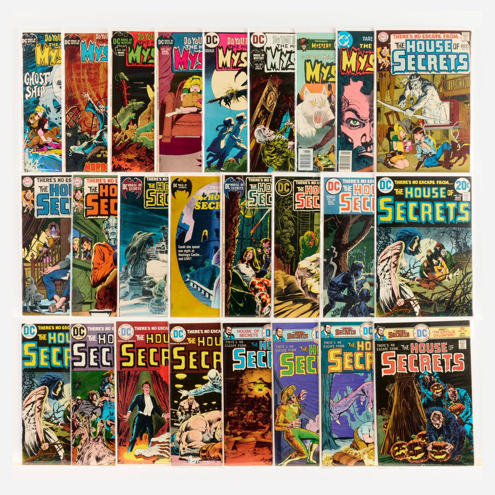 25 DC Comics House of Mystery and House of Secrets Group: 25 DC Comics House of Mystery and House of Secrets Group USA, 20th Century Group includes: DC Comics House of Mystery #197 (7.0-8.0), #198 (5.0-6.0), #200, #201, #206, #207 (Grades range 6.0-7.5),