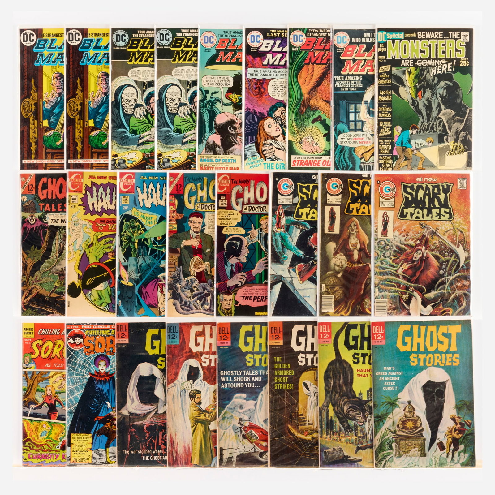 25 Mixed Publisher Mixed Title Supernatural Related Group: 25 Mixed Publisher Mixed Title Supernatural Related Group USA, 20th Century Group includes: Archie Comics Sorcery #1; Charlton Comics Ghostly Tales #61; Haunted #2, #3 (Grades range 5.0-7.0); The