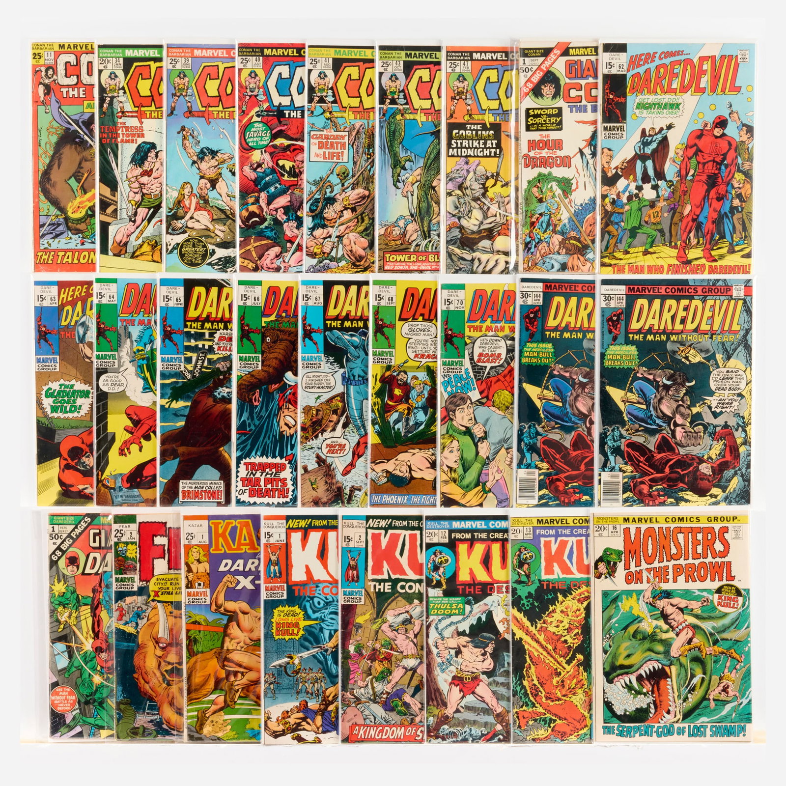26 Marvel Comics Mixed Title Group: 26 Marvel Comics Mixed Title Group USA, 20th Century Group includes: Marvel Comics Conan the Barbarian #11 (1.8), #34, #39-#41, #43, #47; Conan the Barbarian Annual #1; Daredevil #62, #64, #64 (6.5),