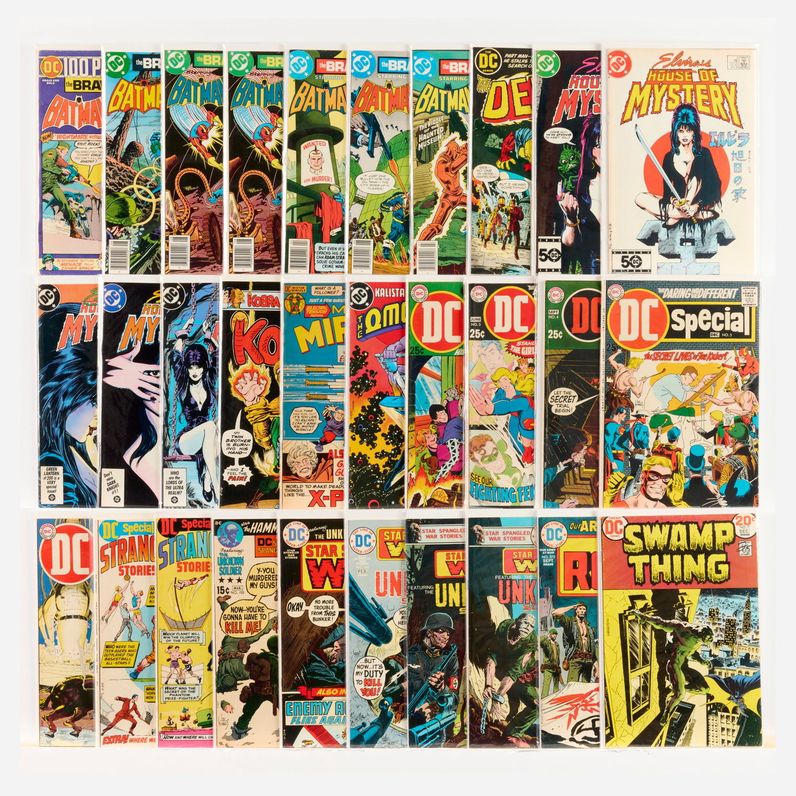 30 DC Comics Mixed Title Group: 30 DC Comics Mixed Title Group USA, 20th Century Group includes: DC Comics Brave and the Bold #117, #142, #153 (x2), #161, #163, #164 (Grades range 4.0-6.0); Demon #2 (6.0-8.0); Elvira's House
