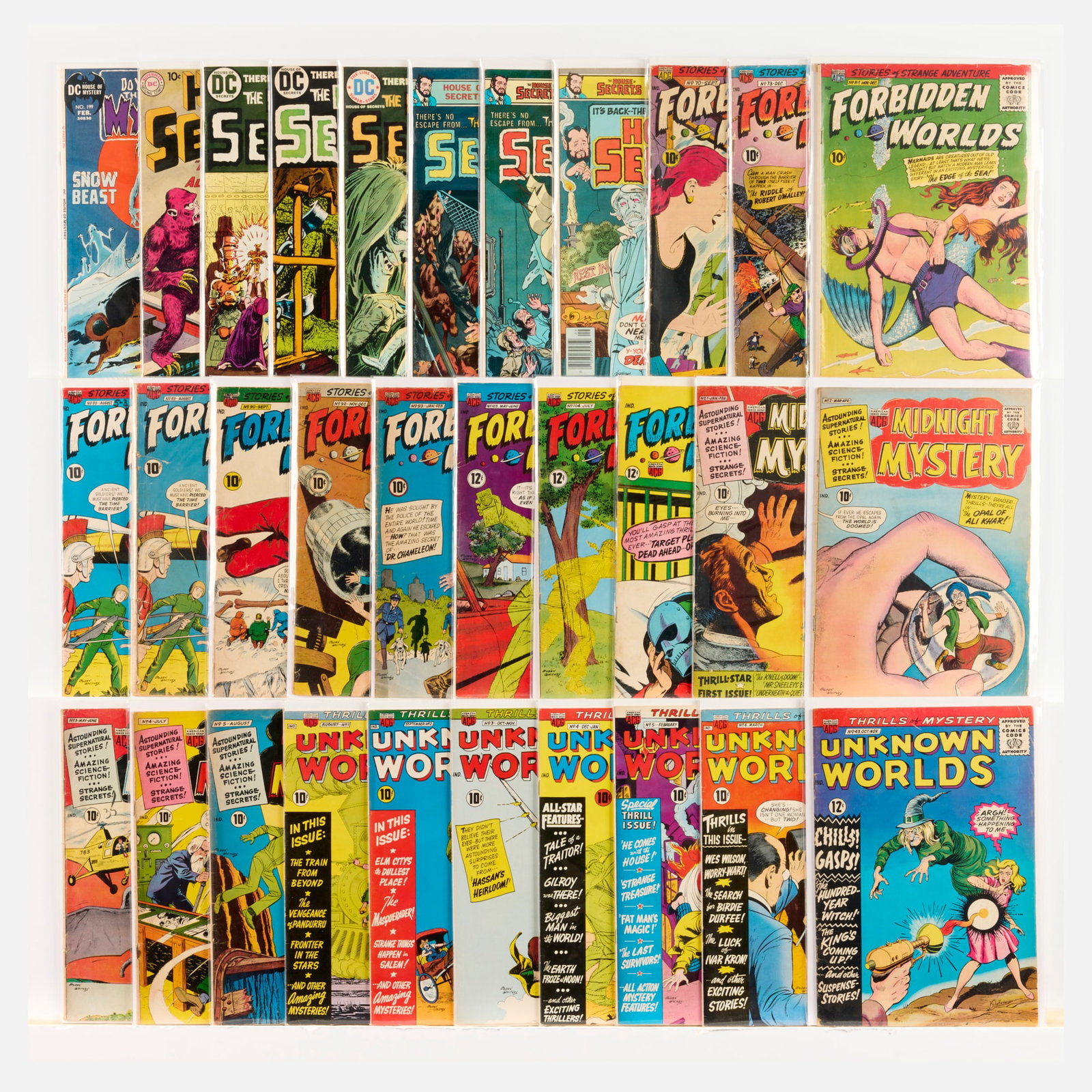 31 American Comics Group and DC Comics Mixed Title Group: 31 American Comics Group and DC Comics Mixed Title Group USA, 20th Century Group includes: American Comics Group Forbidden Worlds #70, #73, #84 (Grades range 3.0-5.0), #89 (5.0-7.0), #89, #90, #92,