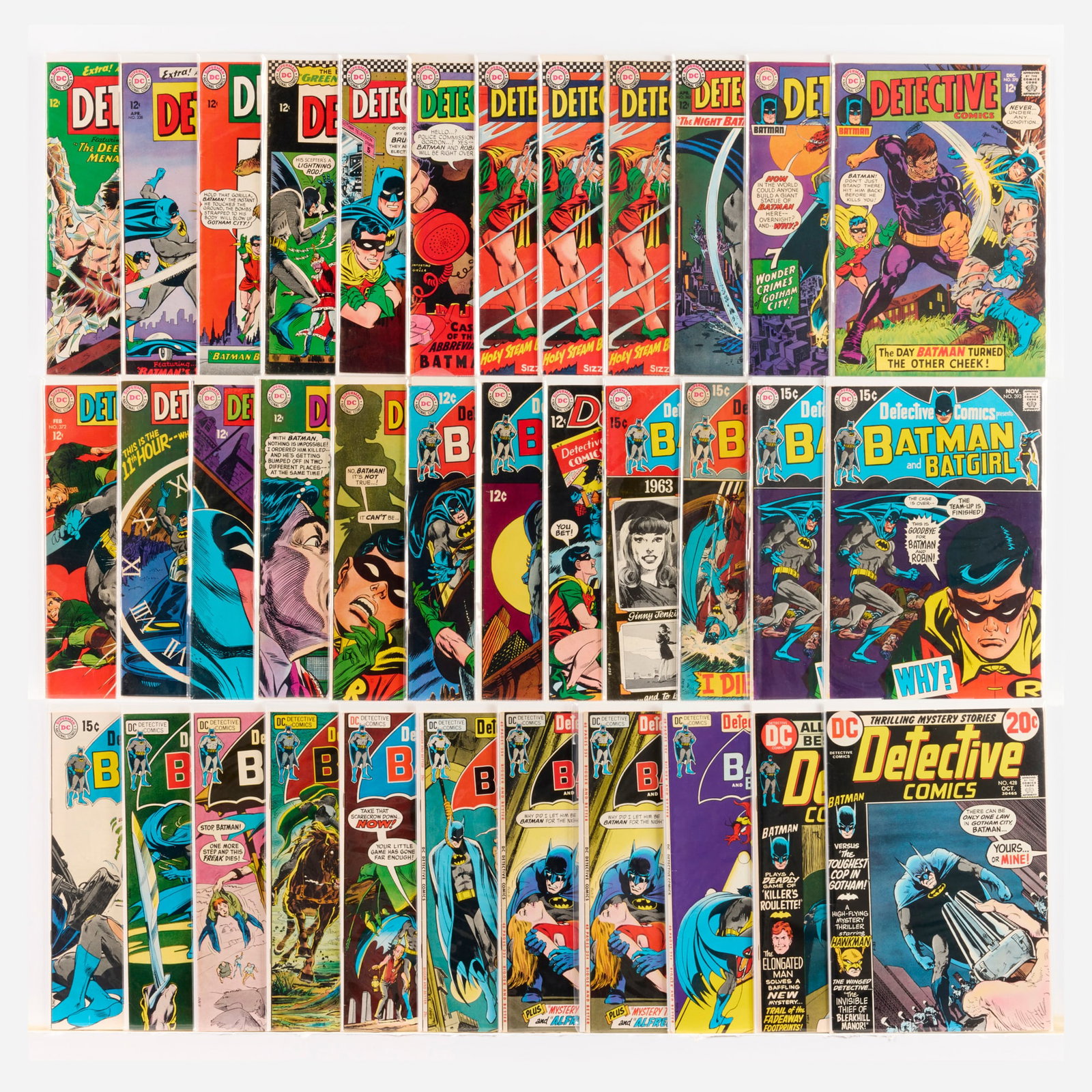 35 DC Comics Detective Comics #337-#428 Group: 35 DC Comics Detective Comics #337-#428 Group USA, 20th Century Group includes: DC Comics Detective Comics #337-#339 (Grades range 5.0-7.0), #350 (4.0-6.0), #357, #360 (Grades range 5.0-7.0), #361