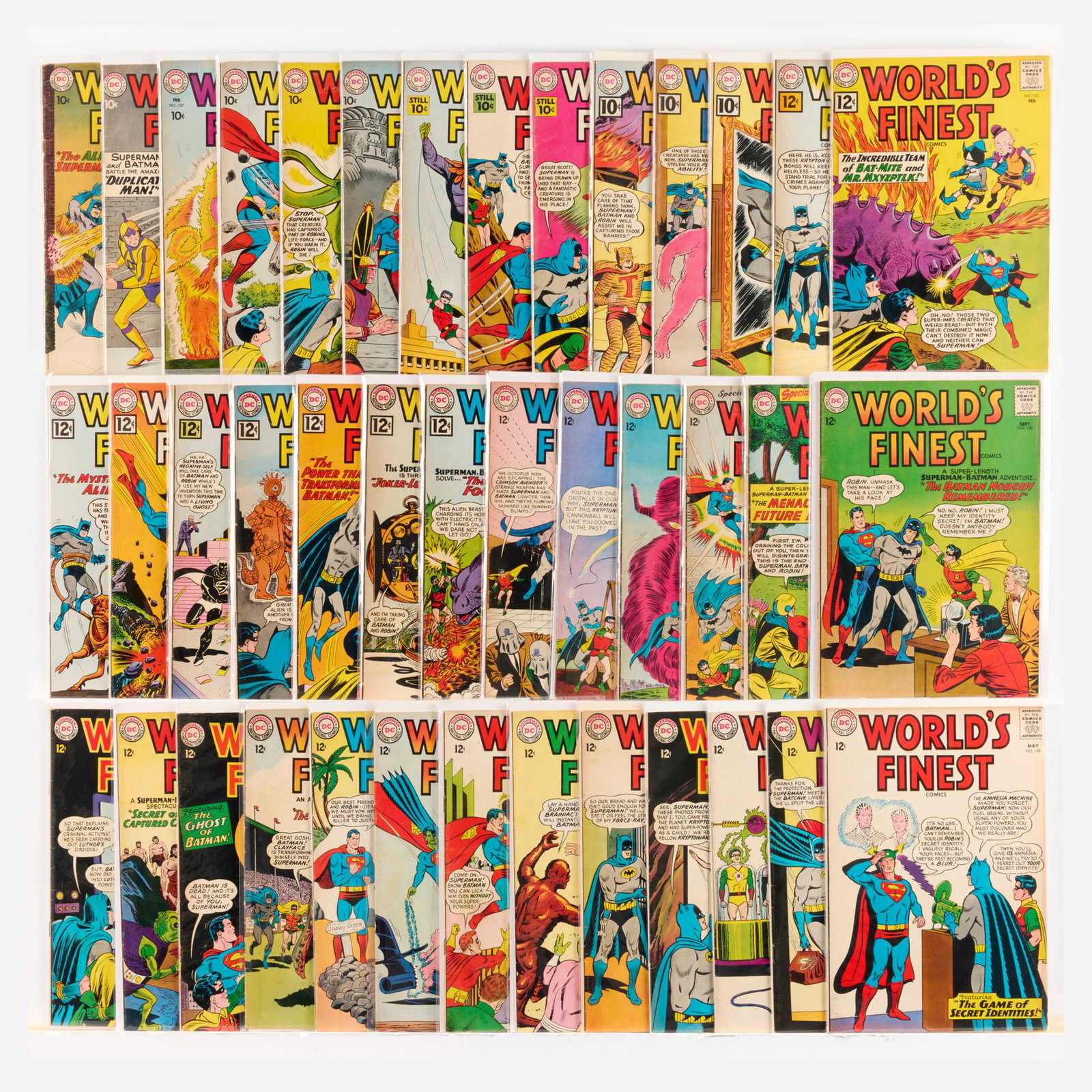 40 DC Comics World's Finest #105-#149 Group: 40 DC Comics World's Finest #105-#149 Group USA, 20th Century Group includes: DC Comics World's Finest #105-#107, #109-#111, #116 (Grades range 3.0-4.5), #117-#125 (Grades range 4.0-6.0),