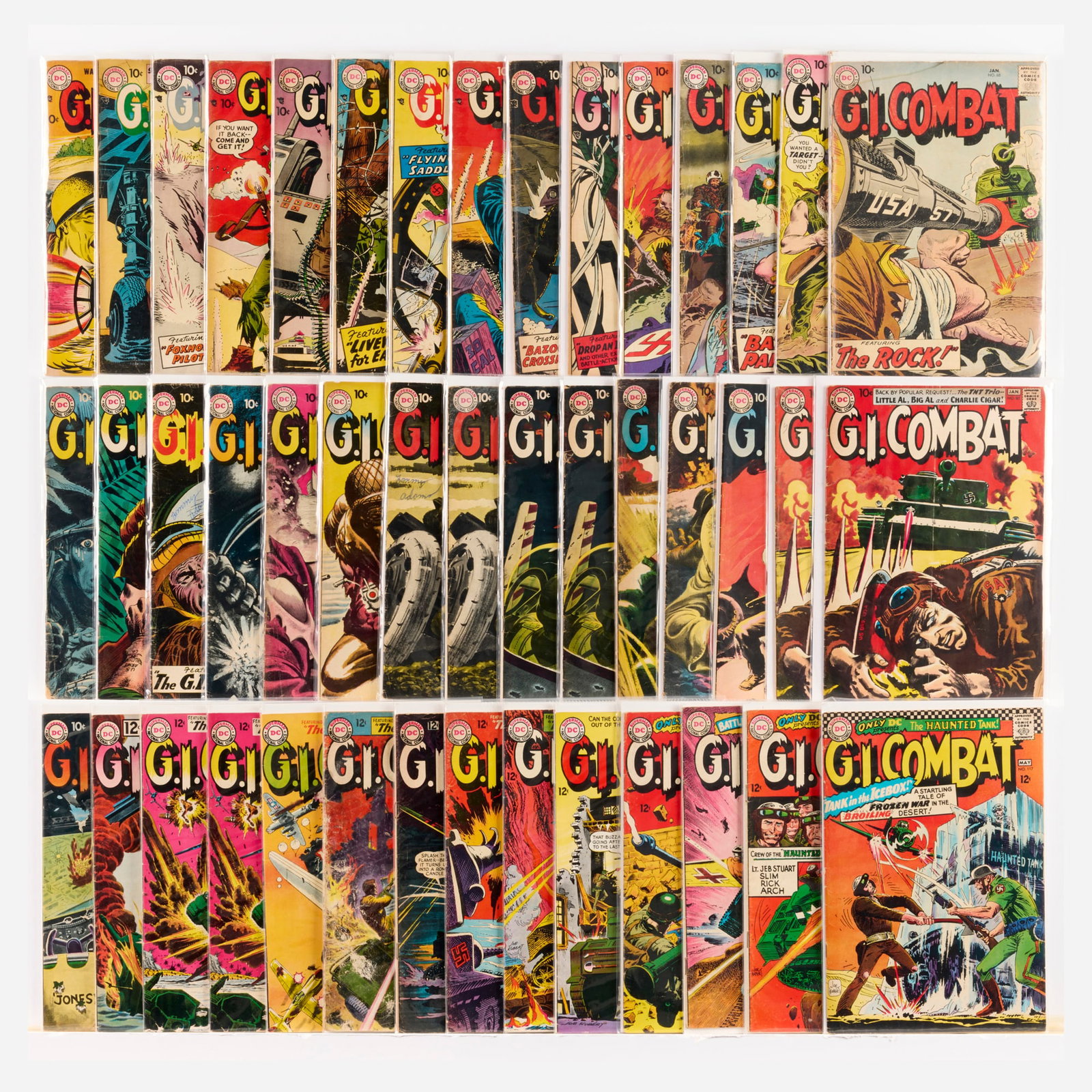44 DC Comics G.I. Combat #47-#117 Group: 44 DC Comics G.I. Combat #47-#117 Group USA, 20th Century Group includes: DC Comics G.I. Combat #47, #48, #50, #54, #55 (Grades range 3.0-5.0), #57 (1.8-2.5), #58, #59 (Grades range 3.0-5.0), #60