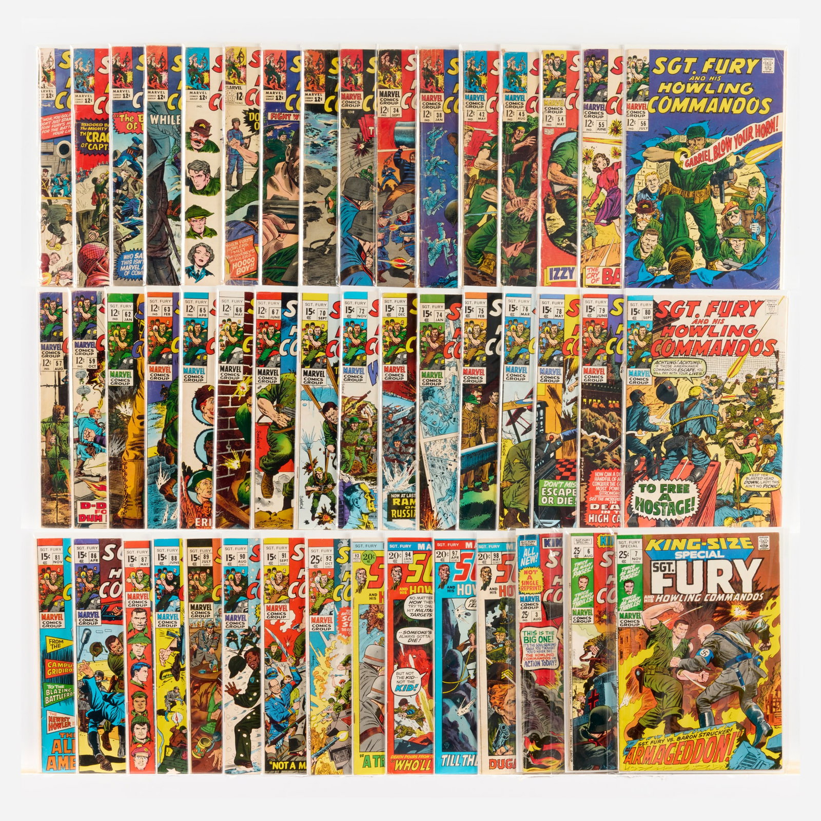46 Marvel Comics Sgt. Fury and His Howling Commandos #10-#98 Group: 46 Marvel Comics Sgt. Fury and His Howling Commandos #10-#98 Group USA, 20th Century Group includes: Marvel Comics Sgt. Fury and His Howling Commandos #10 (1.0), #11, #14, #17, #18, #22, #23, #25,