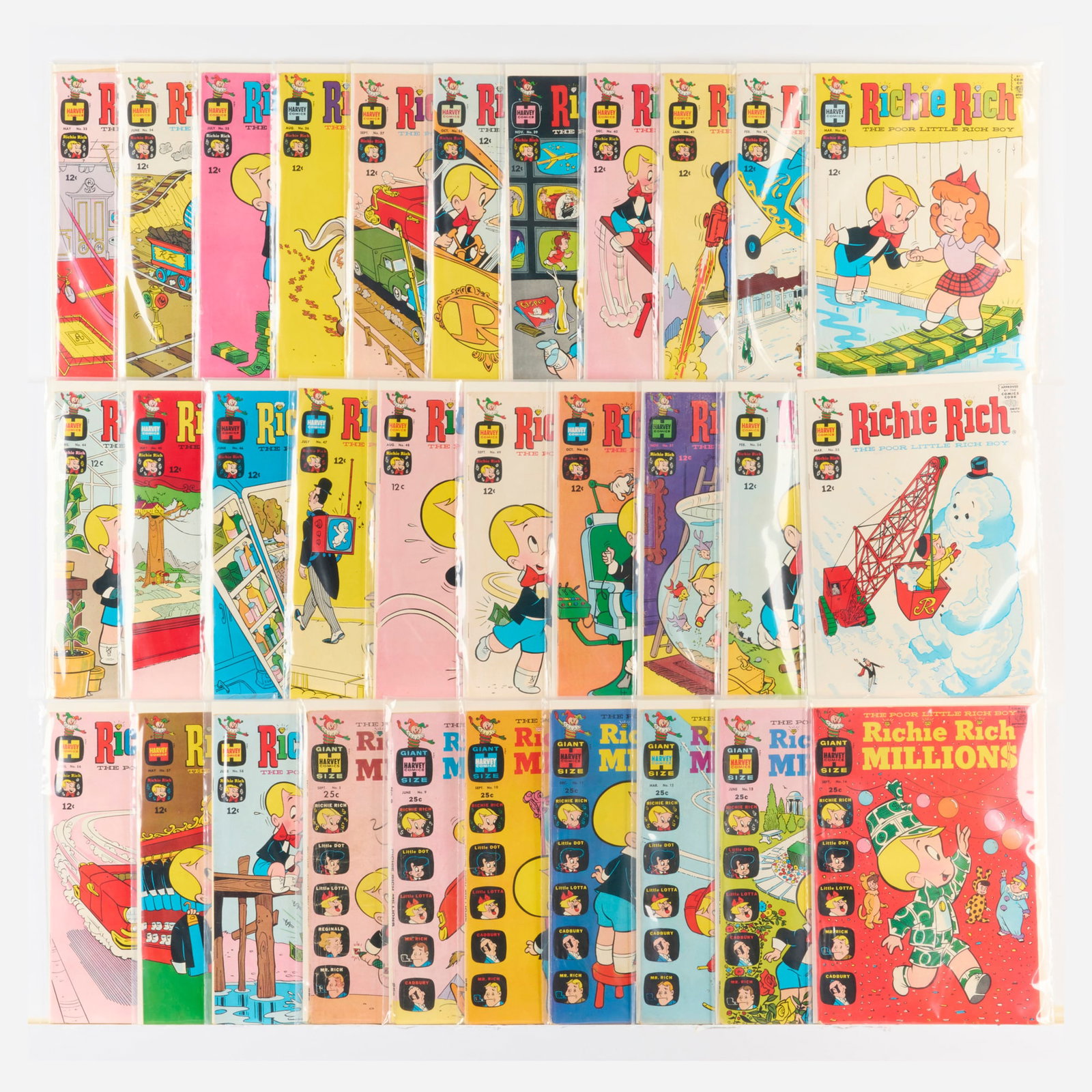 61 Harvey Comics Richie Rich Related Group: 61 Harvey Comics Richie Rich Related Group USA, 20th Century Group includes: Harvey Comics Richie Rich #33 (2.0), #34-#36 (Grades range 3.0-5.0), #37-#41 (Grades range 4.0-6.0), #42-#51 (Grades range