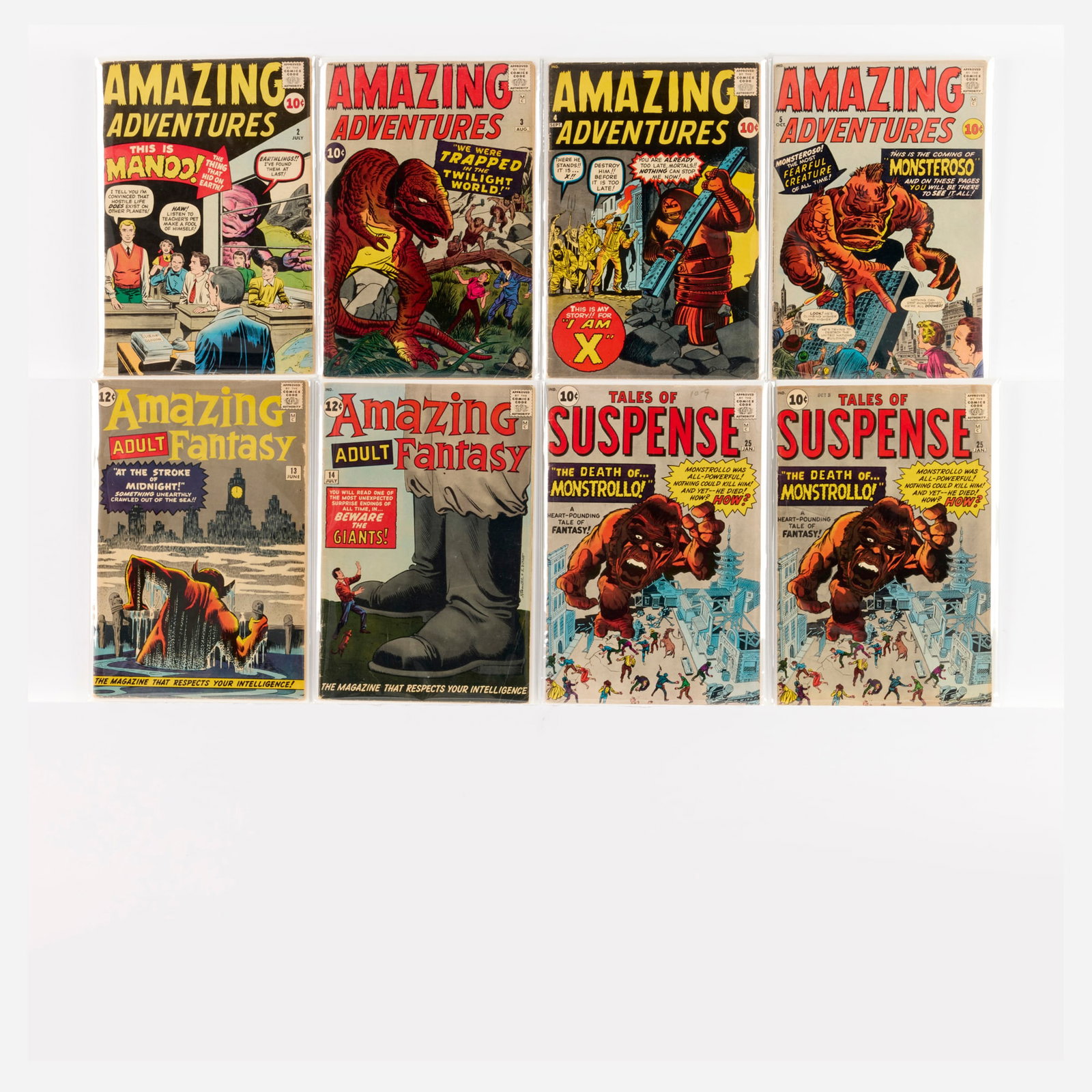 8 Marvel Comics Amazing Adult Fantasy, Amazing Adventures, and Tales of Suspense Group: 8 Marvel Comics Amazing Adult Fantasy, Amazing Adventures, and Tales of Suspense Group USA, 20th Century Group includes: Marvel Comics Amazing Adult Fantasy #13, #14 (Grades range 3.0-5.0); Amazing Ad