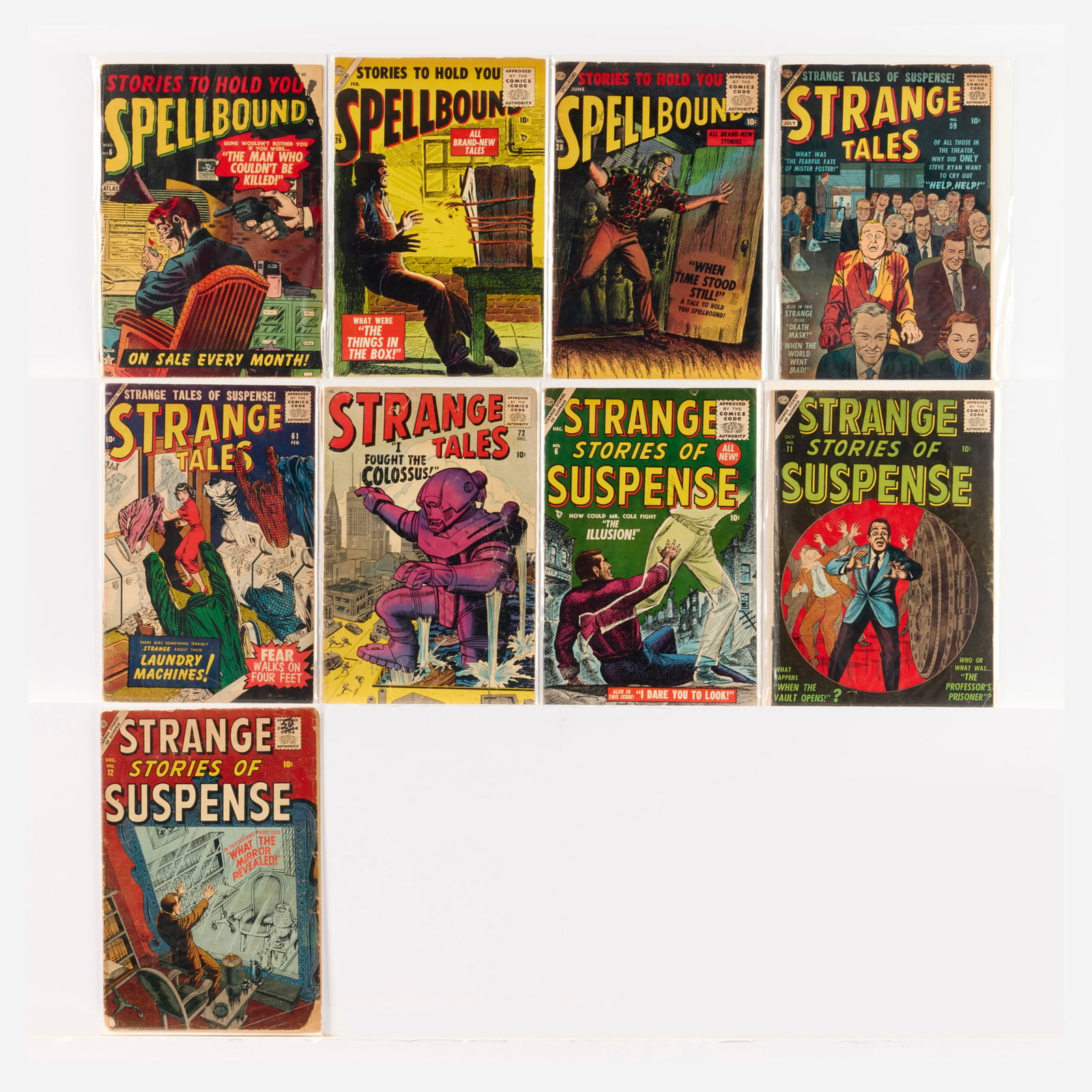 9 Atlas Comics Spellbound, Strange Tales, and Strange Stories of Suspense Group (1 of 1)