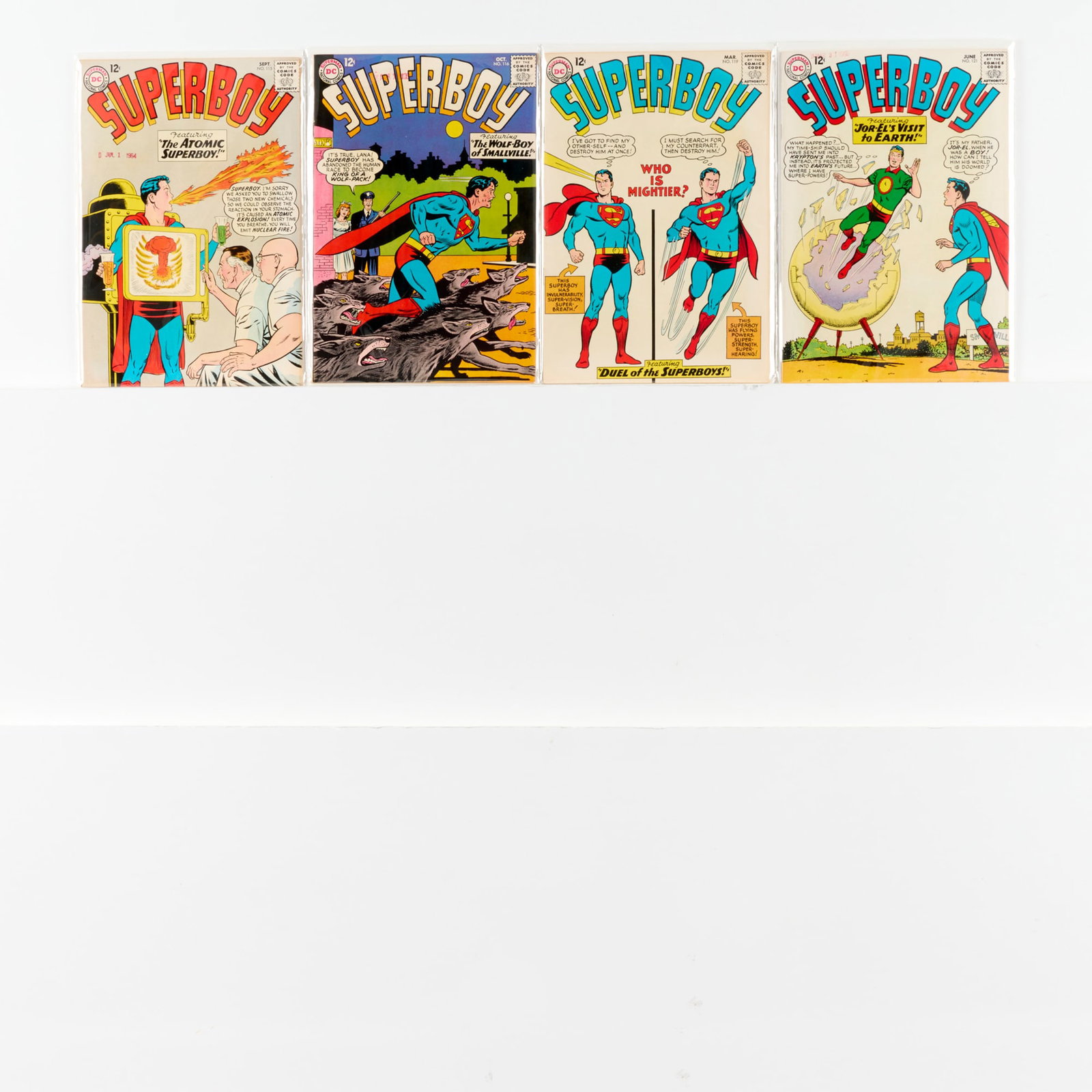 4 DC Comics Superboy #115-#121 Bethlehem Pedigree Group: 4 DC Comics Superboy #115-#121 Bethlehem Pedigree Group USA, 20th Century Group includes: DC Comics Superboy #115, #116, #119, #121 (Grades range 6.0-8.0).Bethlehem Pedigree. This work will s