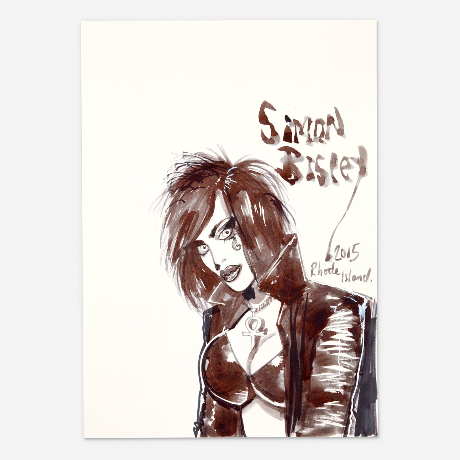 Simon Bisley, Death (Sandman) Original Art Illustration (2015): Simon Bisley Death (Sandman) Original Art Illustration (2015) pencil and ink on Bristol board 16.5 h x 11.75 w in (42 x 30 cm) This original illustration features striking ink work by artist Simon Bis