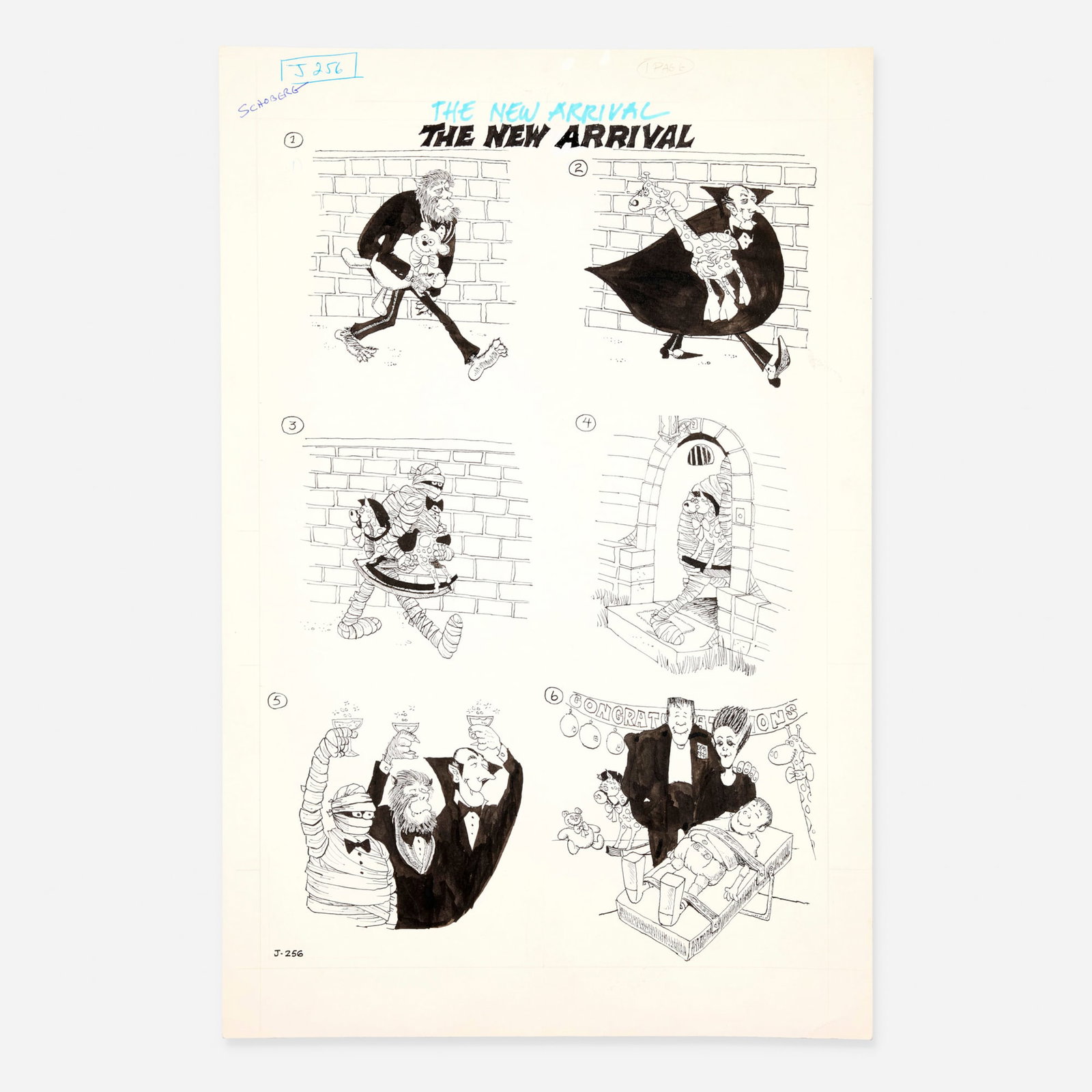 Joe Orlando, Mad Magazine 'The New Arrival' One Page Story Original Art (E.C. Publications) (1 of 1)
